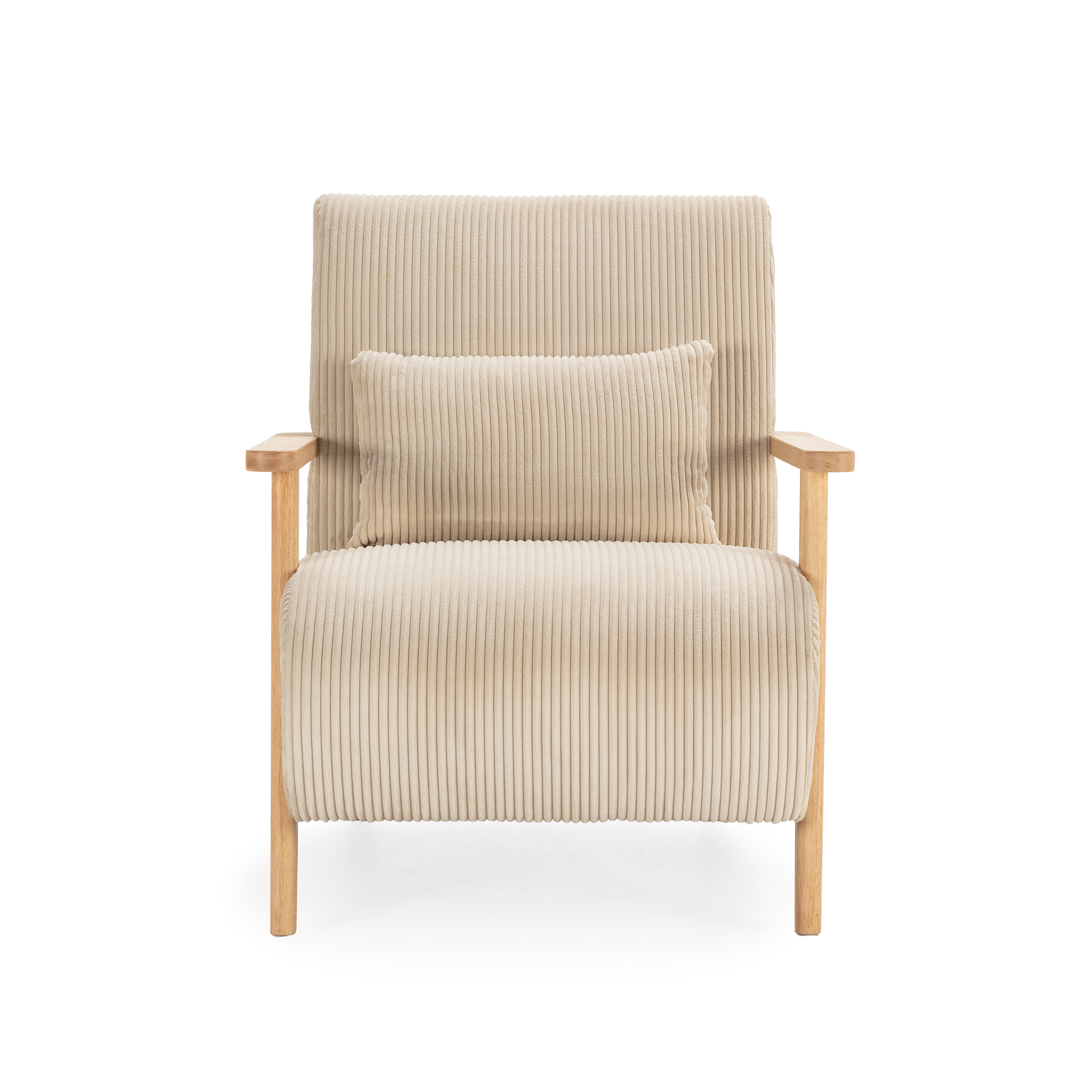 SILLON BONNIE BEIGE BRAZO/PIE MADERA - Imagen 6