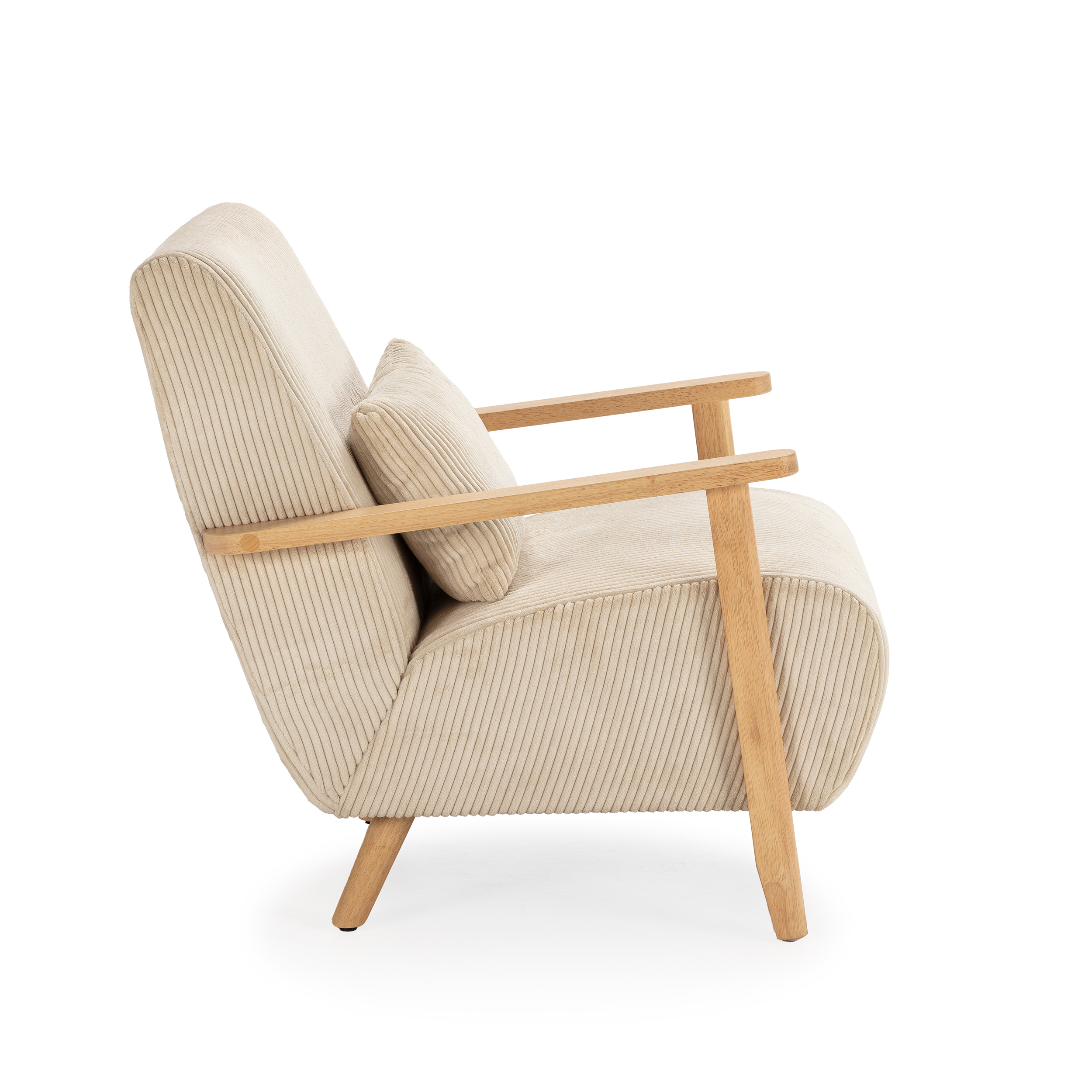 SILLON BONNIE BEIGE BRAZO/PIE MADERA - Imagen 7