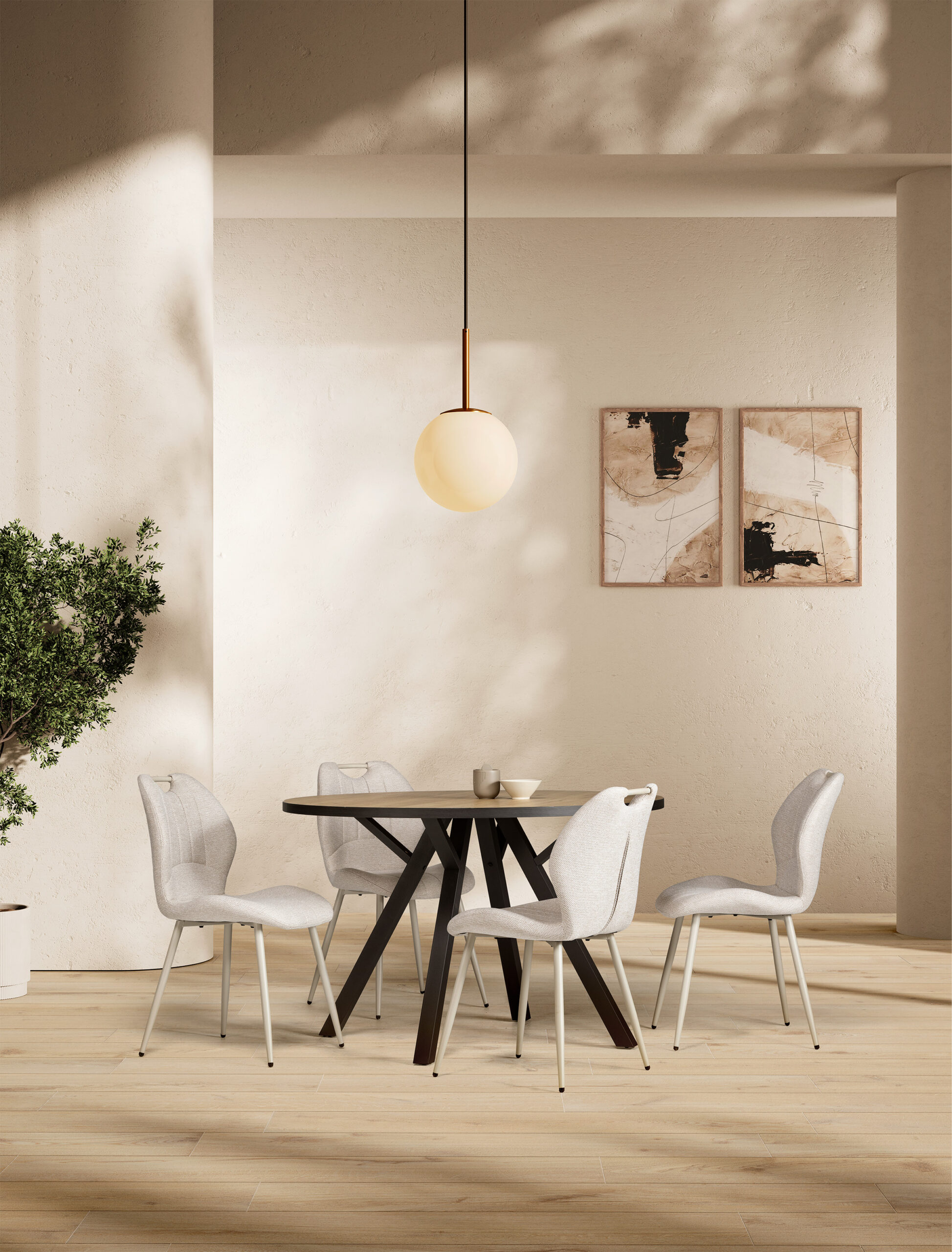 SILLA MULI BEIGE PATA BEIGE 4P/CAJA - Imagen 2