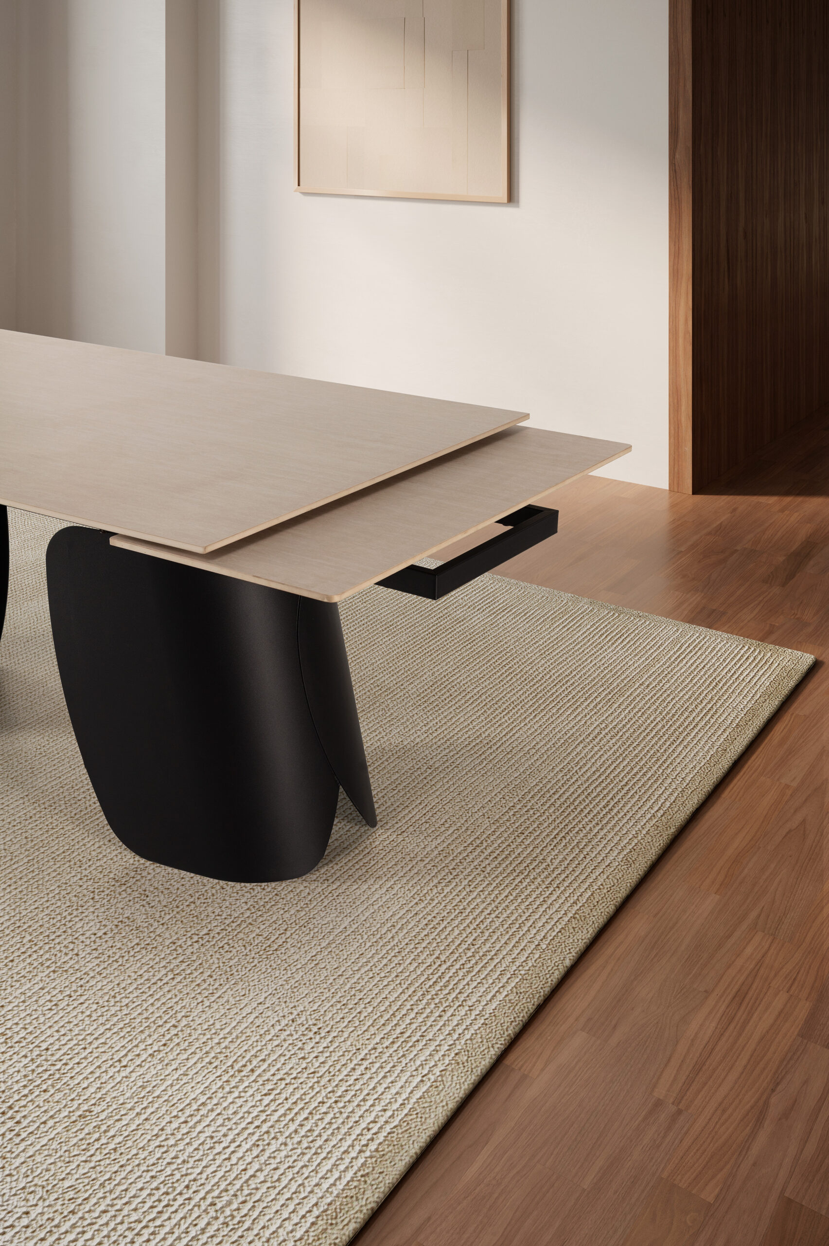 MESA RECT. EXT. CRISIA 180/260CM TRAVERTINE P.NEGR - Imagen 5