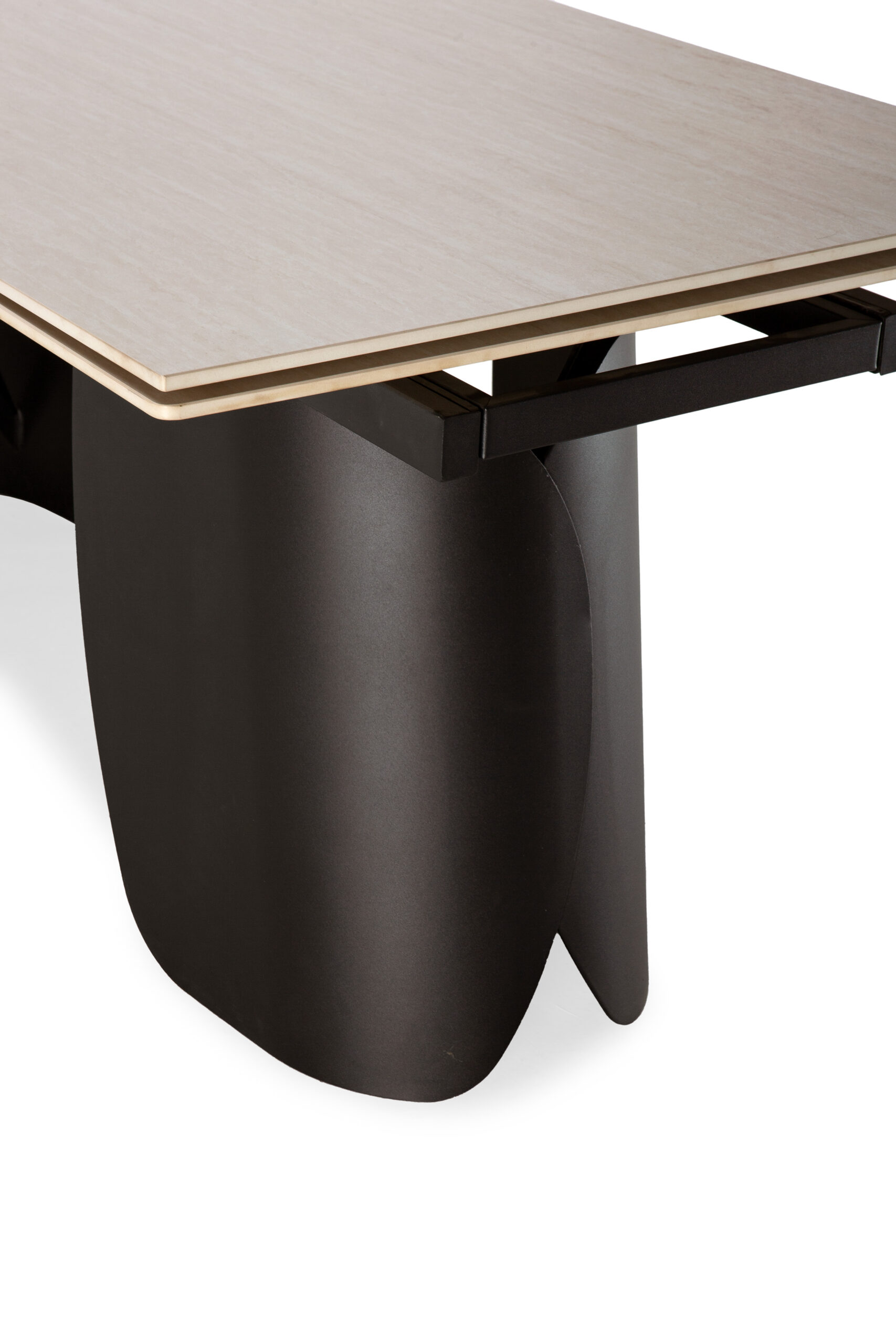 MESA RECT. EXT. CRISIA 180/260CM TRAVERTINE P.NEGR - Imagen 8