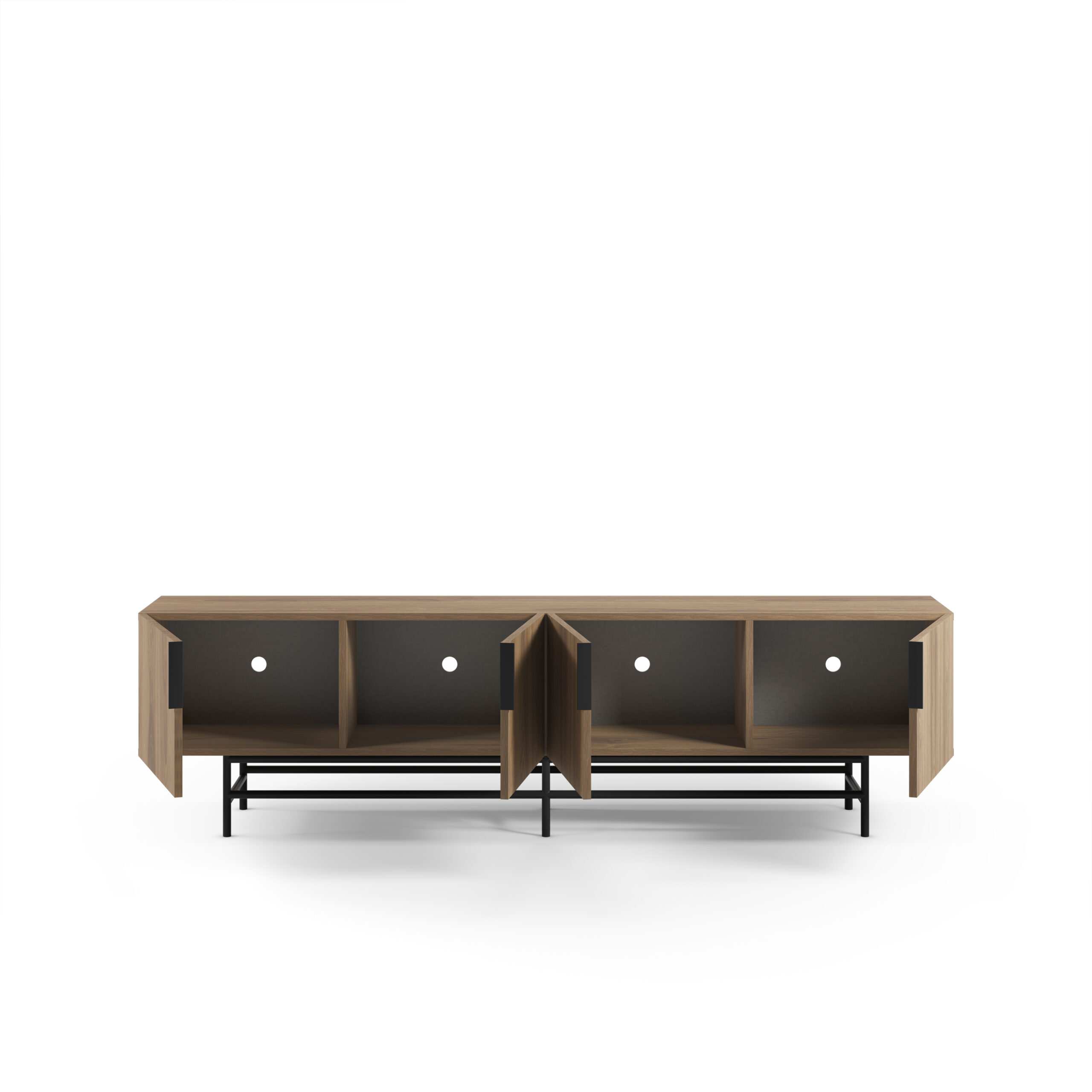 MUEBLE TV ELDIA 4P 200CM ROBLE-UD PATA METAL - Imagen 2