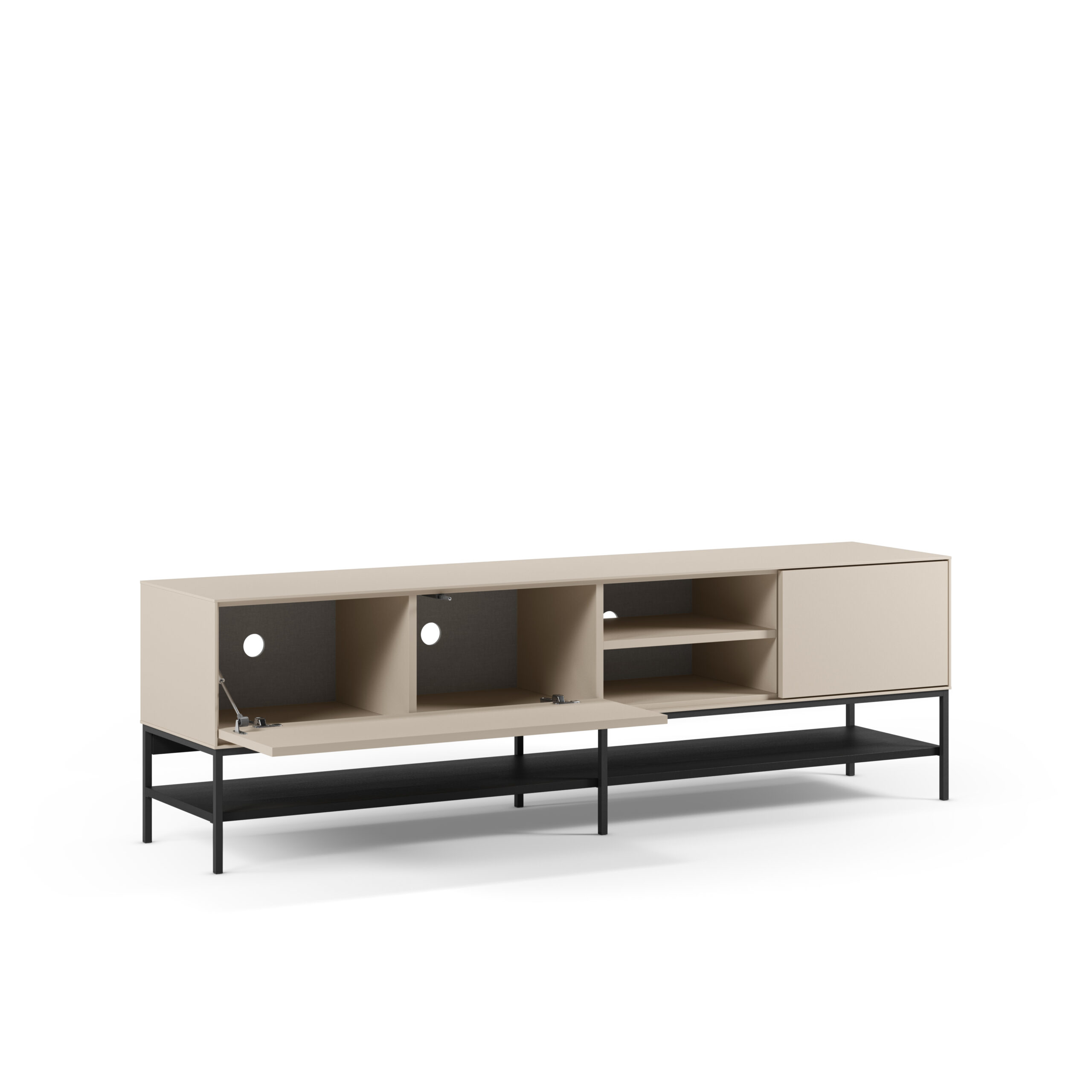 MUEBLE TV AMIRA 2P2H 180CM CREMA/NEGRO - Imagen 2