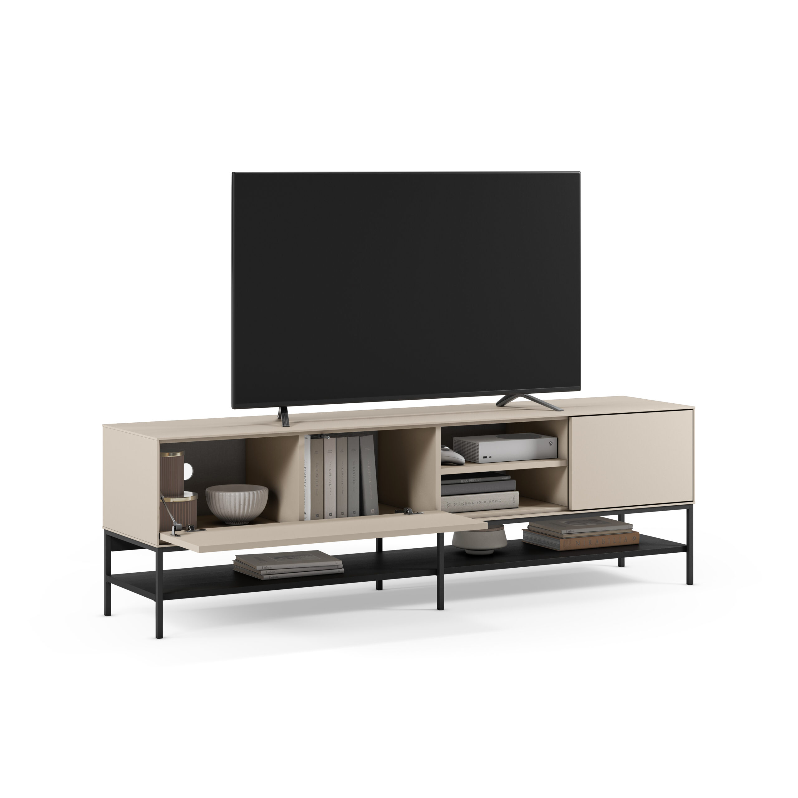 MUEBLE TV AMIRA 2P2H 180CM CREMA/NEGRO - Imagen 9