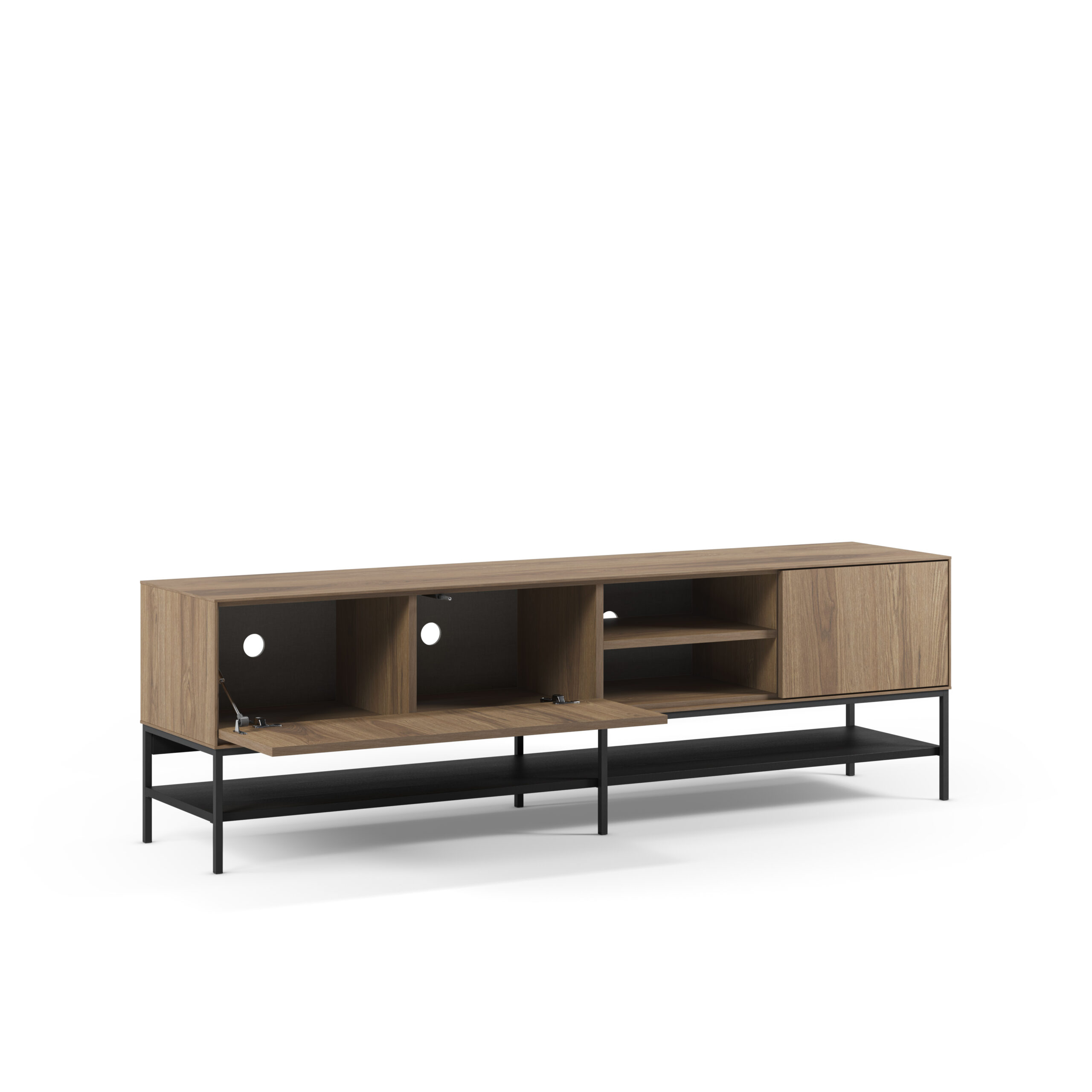 MUEBLE TV AMIRA 2P2H 180CM ROBLE-UD/NEGRO - Imagen 2