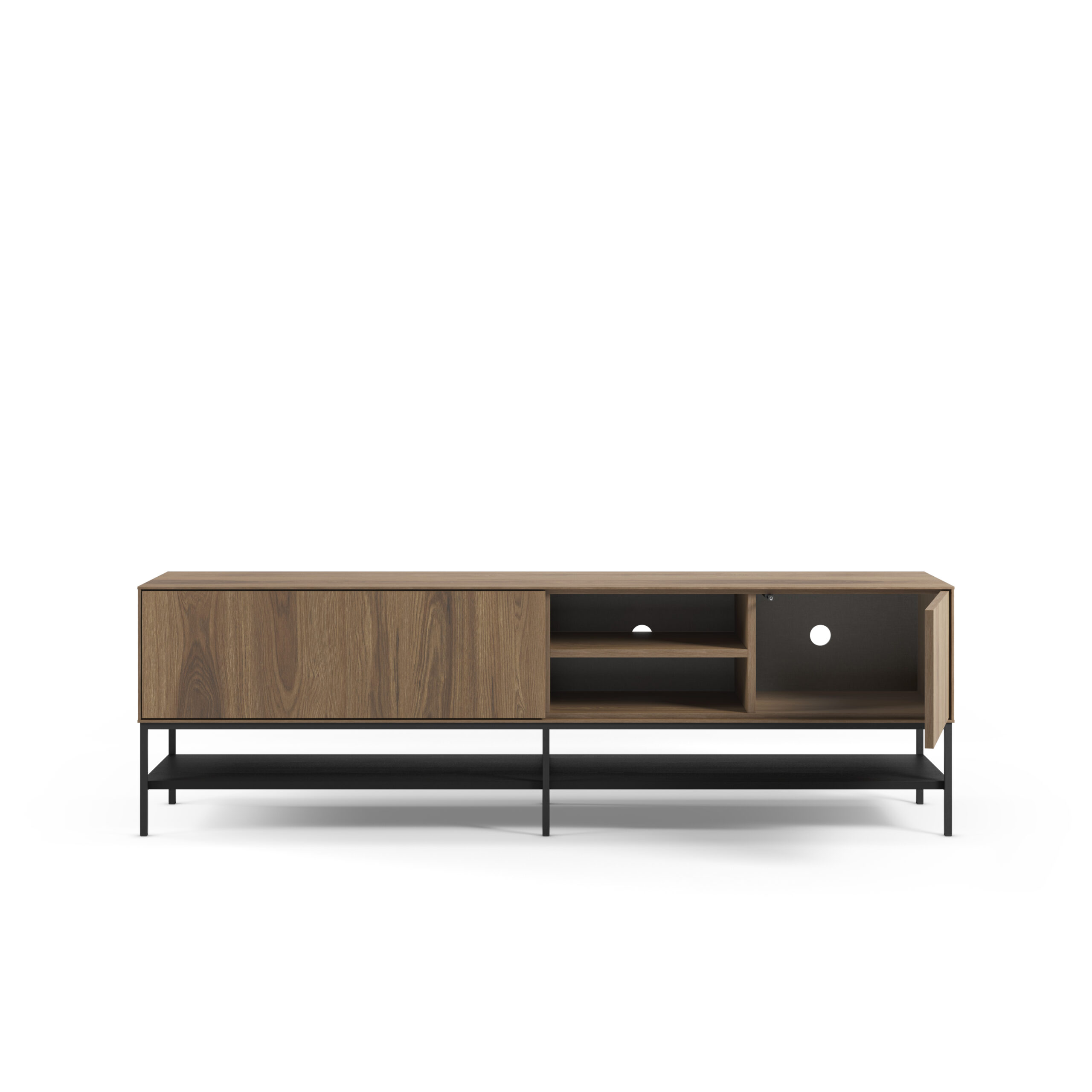 MUEBLE TV AMIRA 2P2H 180CM ROBLE-UD/NEGRO - Imagen 3