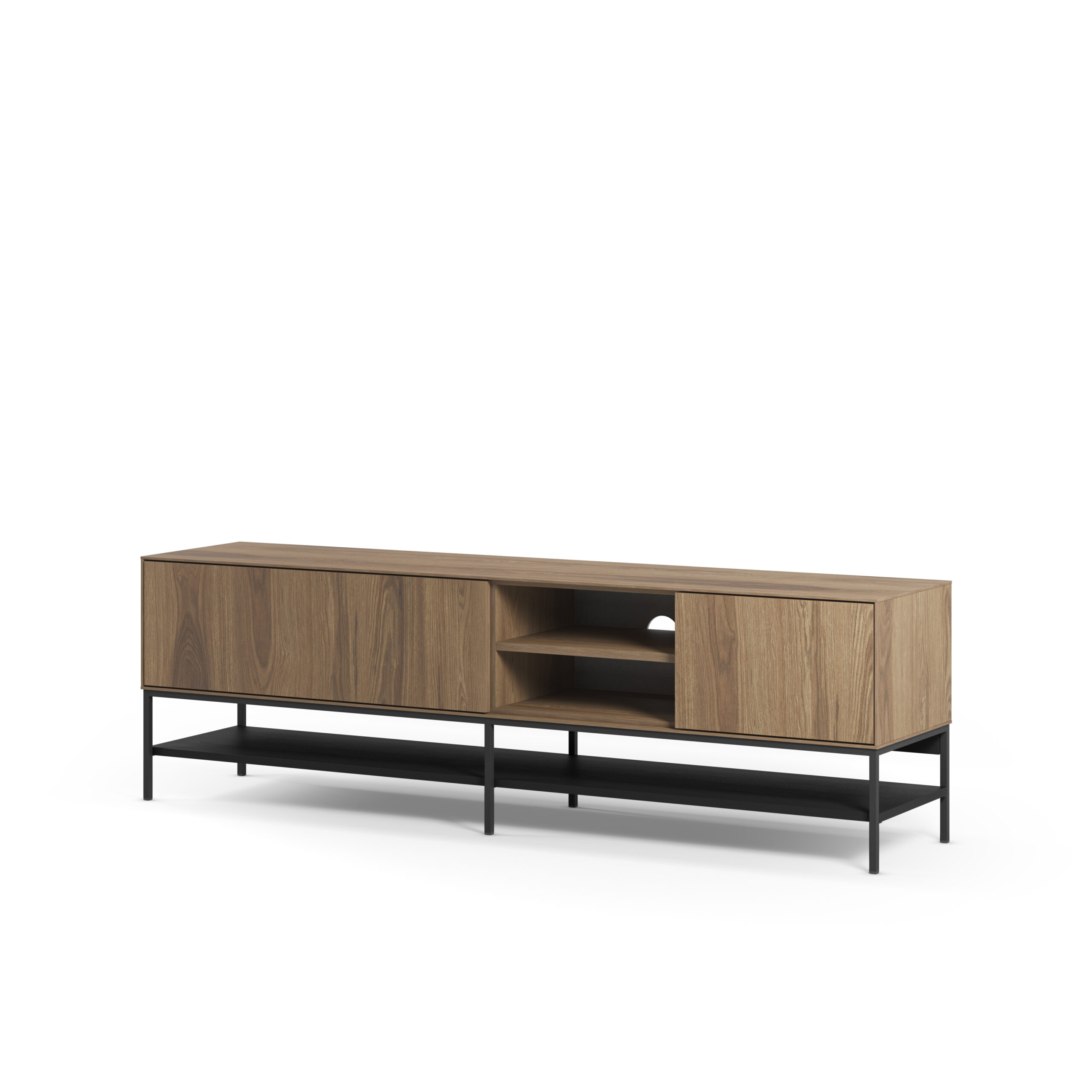 MUEBLE TV AMIRA 2P2H 180CM ROBLE-UD/NEGRO - Imagen 6