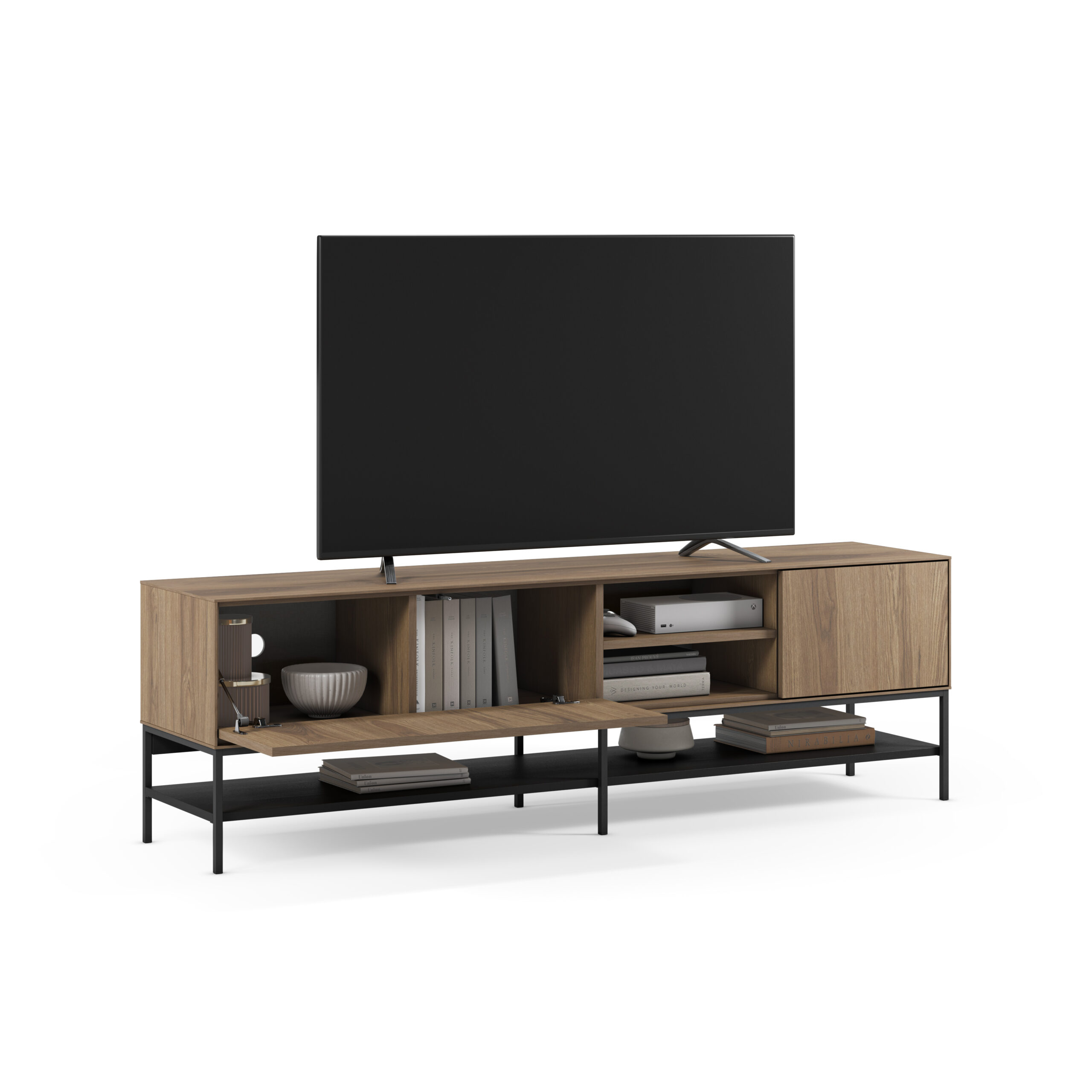 MUEBLE TV AMIRA 2P2H 180CM ROBLE-UD/NEGRO - Imagen 9