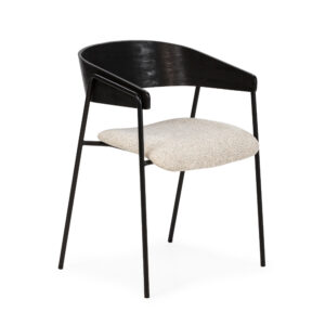 SILLA CORA BEIGE/RESPALDO NEGRO/PATAS METAL NEGRO