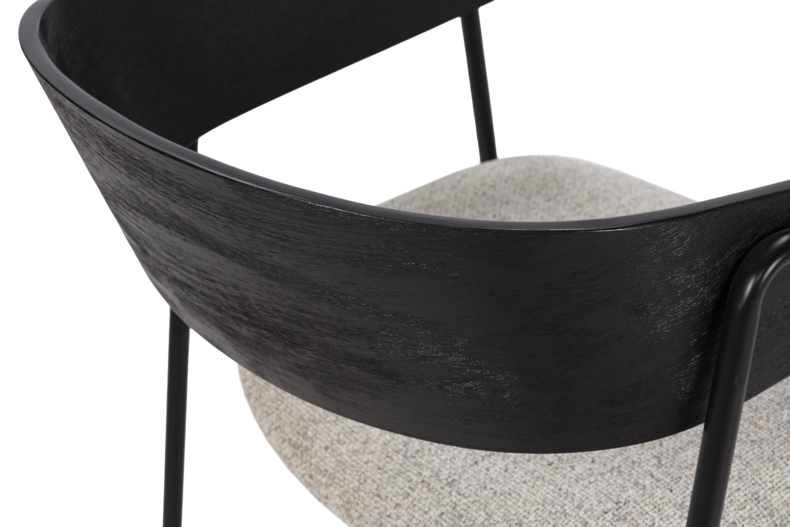 SILLA CORA BEIGE/RESPALDO NEGRO/PATAS METAL NEGRO - Imagen 2