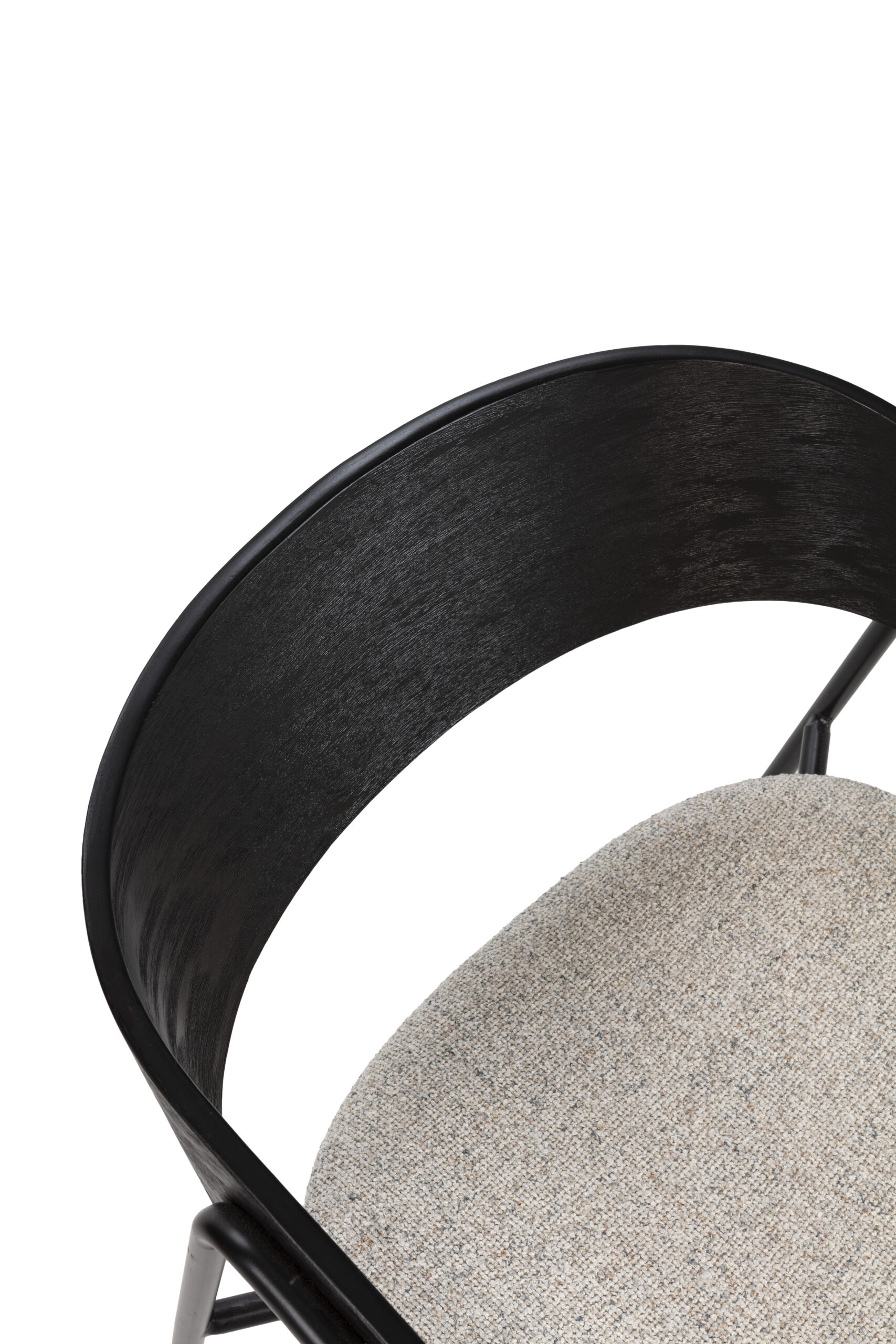 SILLA CORA BEIGE/RESPALDO NEGRO/PATAS METAL NEGRO - Imagen 3