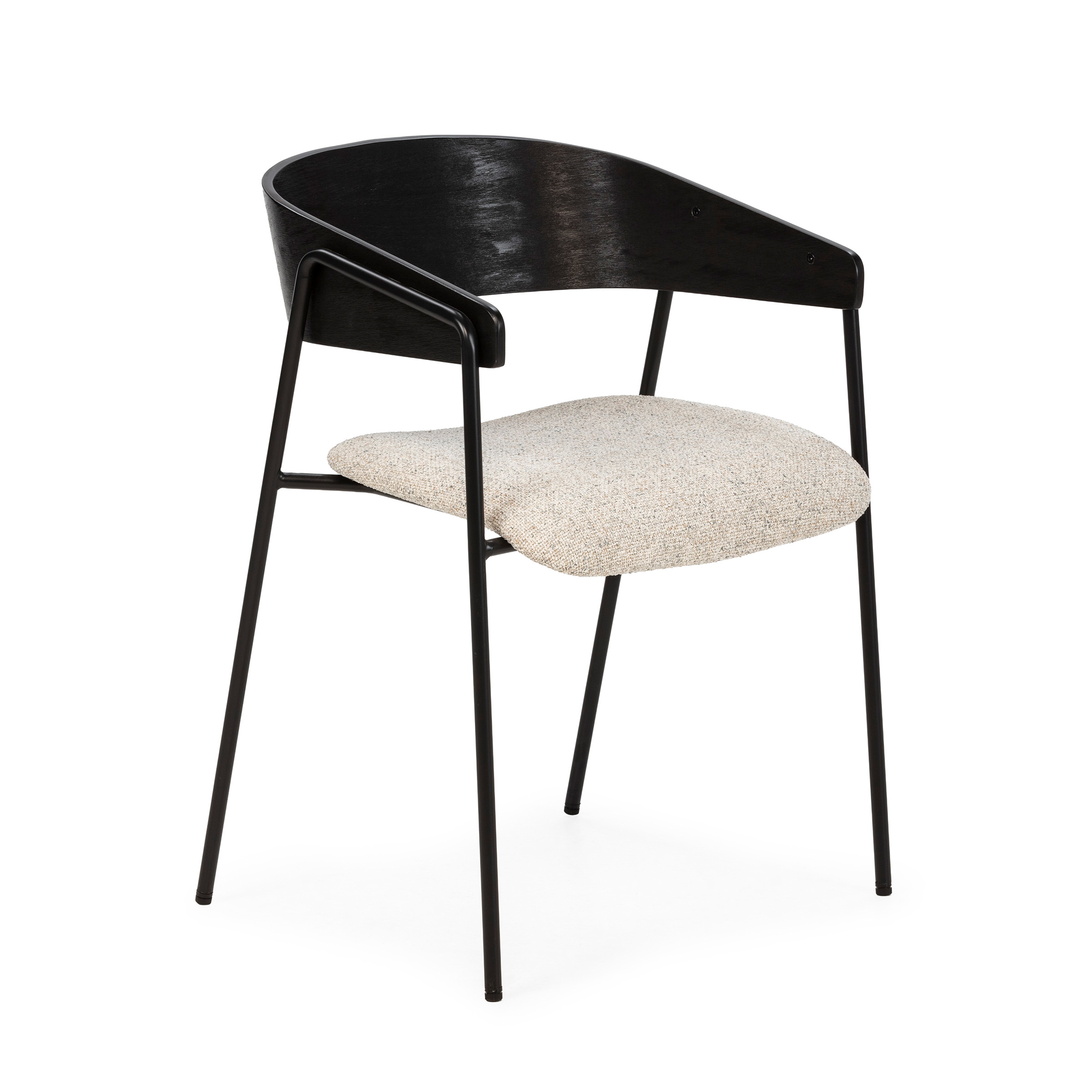 SILLA CORA BEIGE/RESPALDO NEGRO/PATAS METAL NEGRO