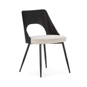SILLA GILDA BEIGE/RESPALDO NEGRO/PATA METAL 2P/CAJ