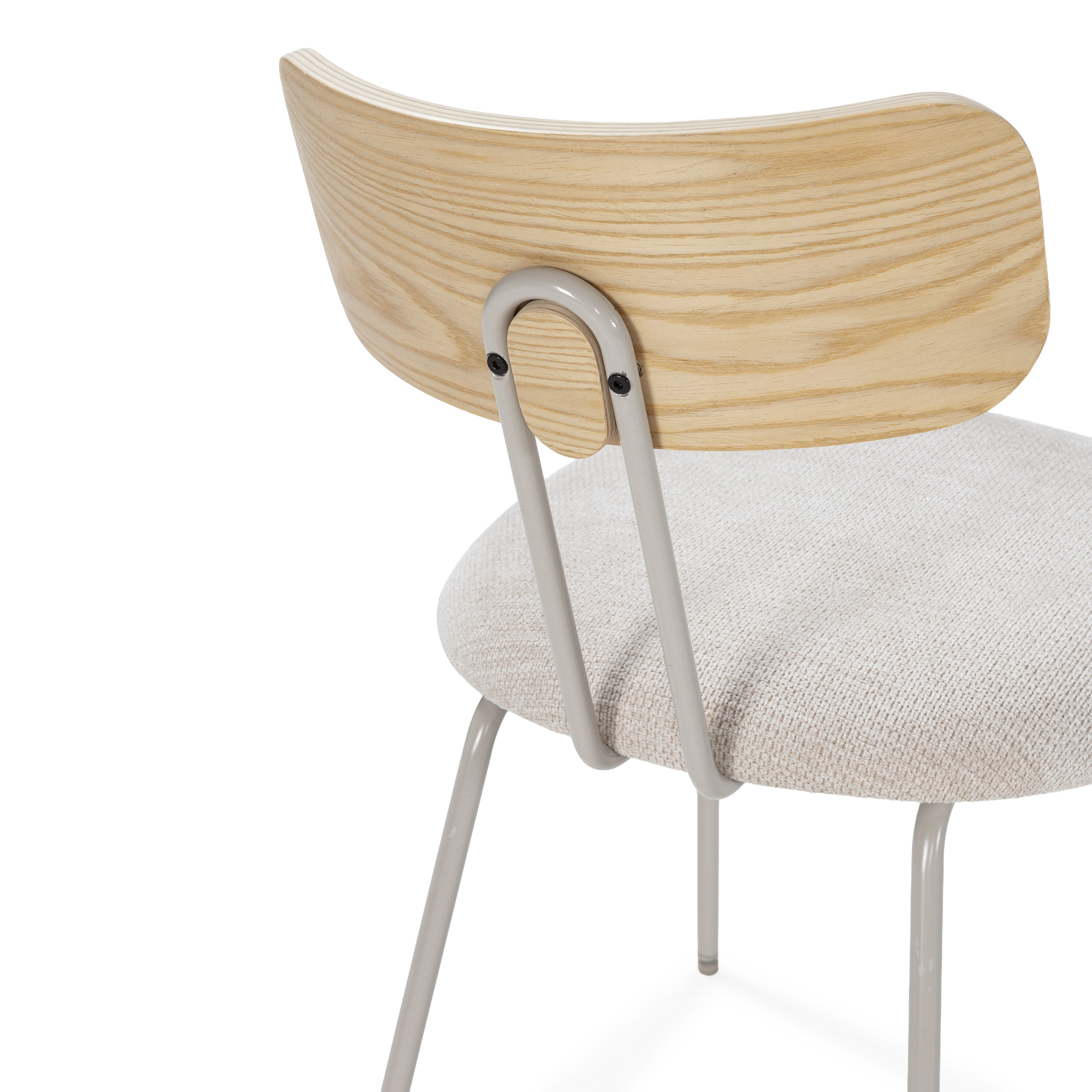 SILLA OLIMPIA BEIGE/ROBLE/PATA METAL GRIS 1P/CAJA - Imagen 4