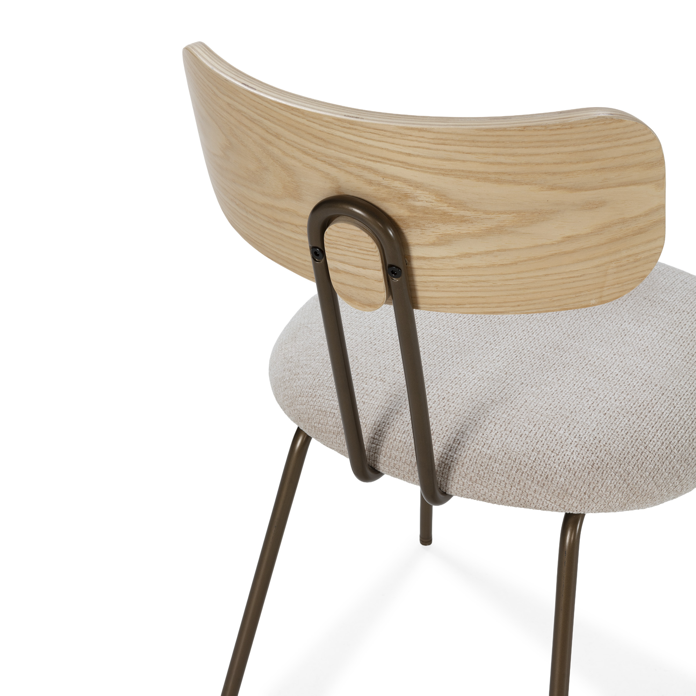 SILLA OLIMPIA BEIGE/ROBLE/PATA METAL COBRE 1P/CAJA - Imagen 4