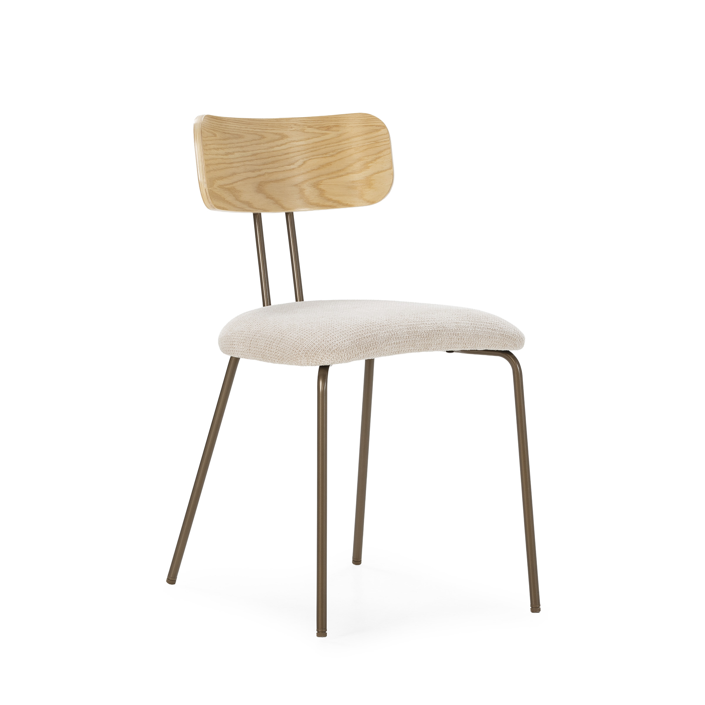 SILLA OLIMPIA BEIGE/ROBLE/PATA METAL COBRE 1P/CAJA - Imagen 7