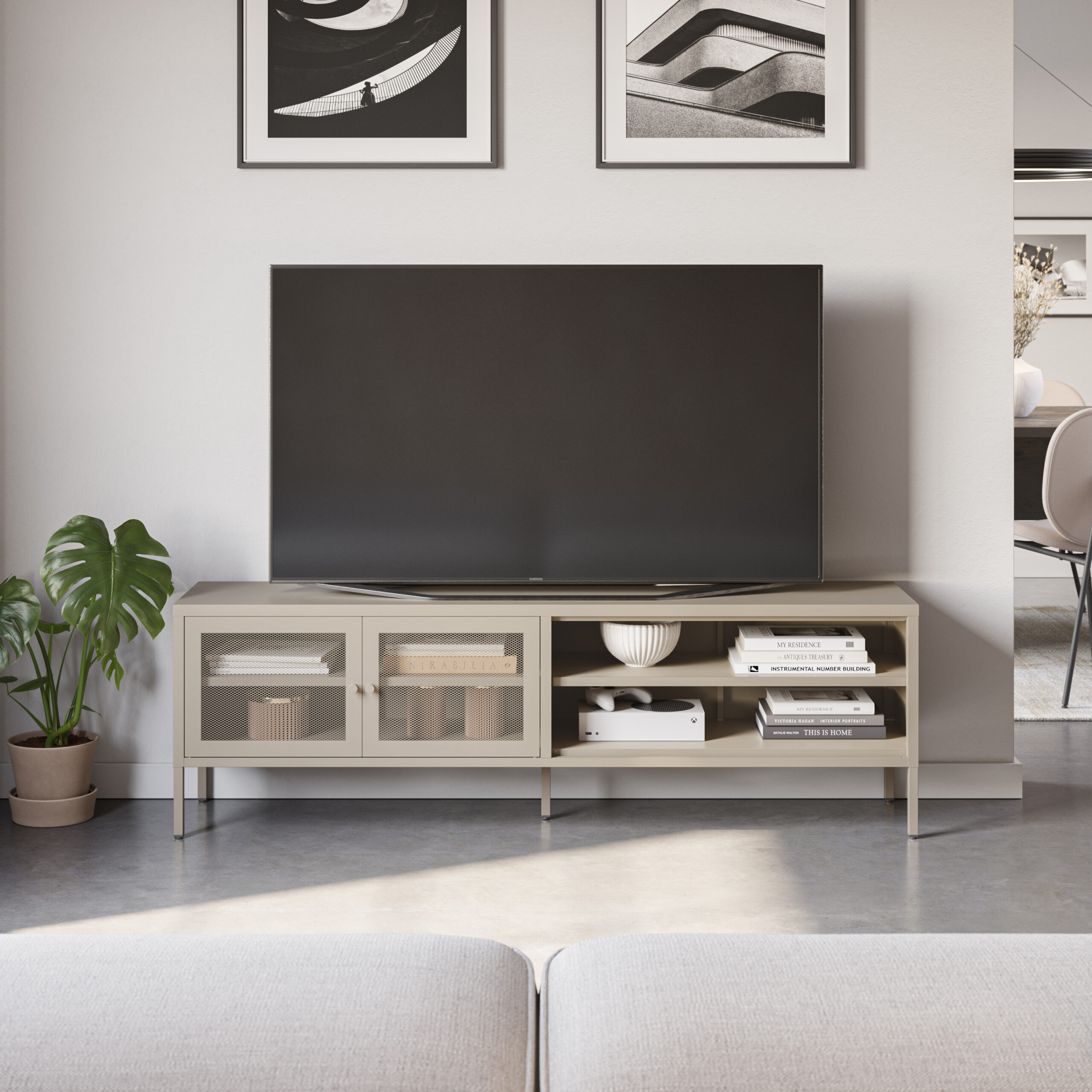 MUEBLE TV FAYNA 2P2H 160CM ARENA - Imagen 3