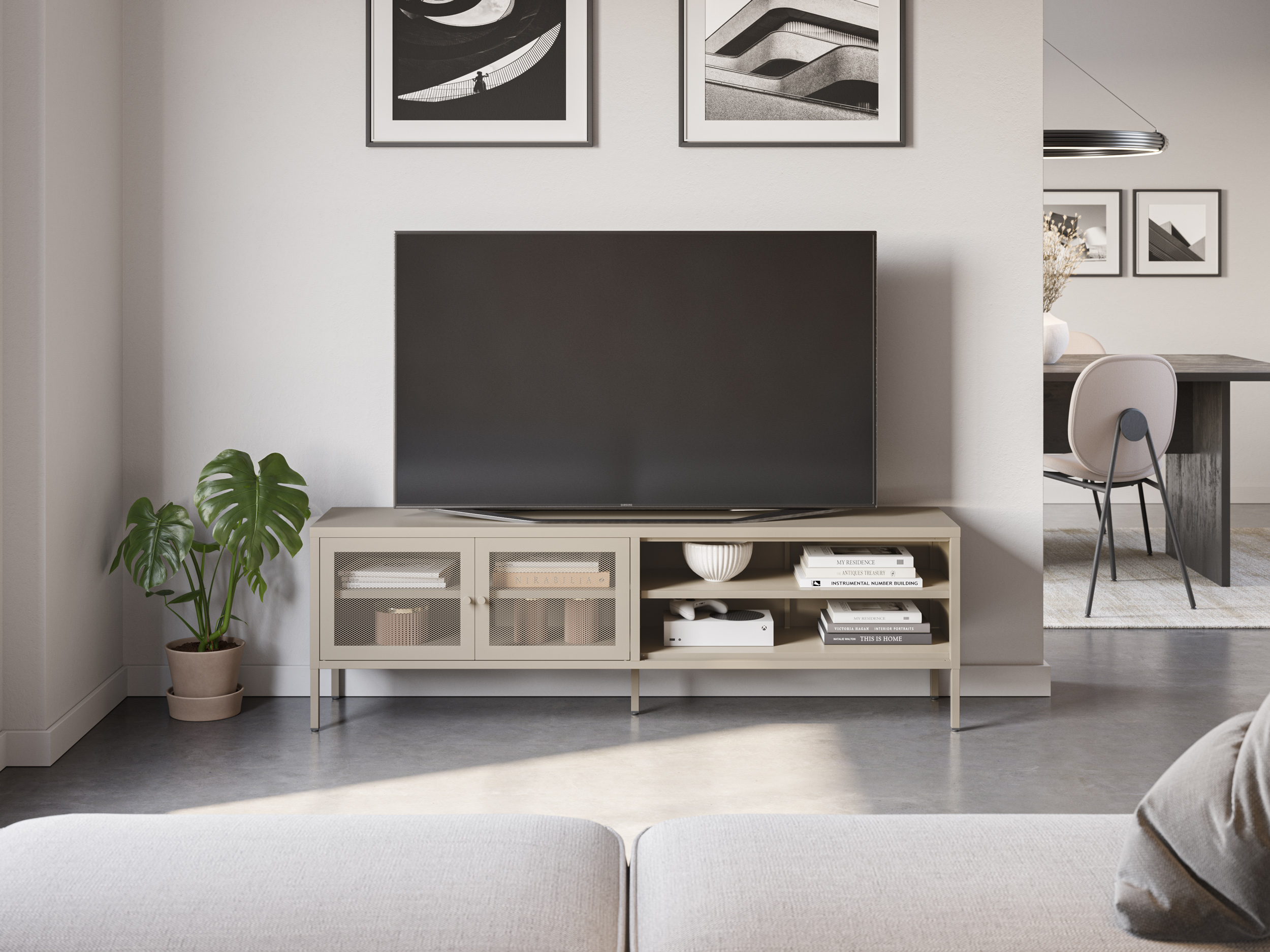 MUEBLE TV FAYNA 2P2H 160CM ARENA - Imagen 4
