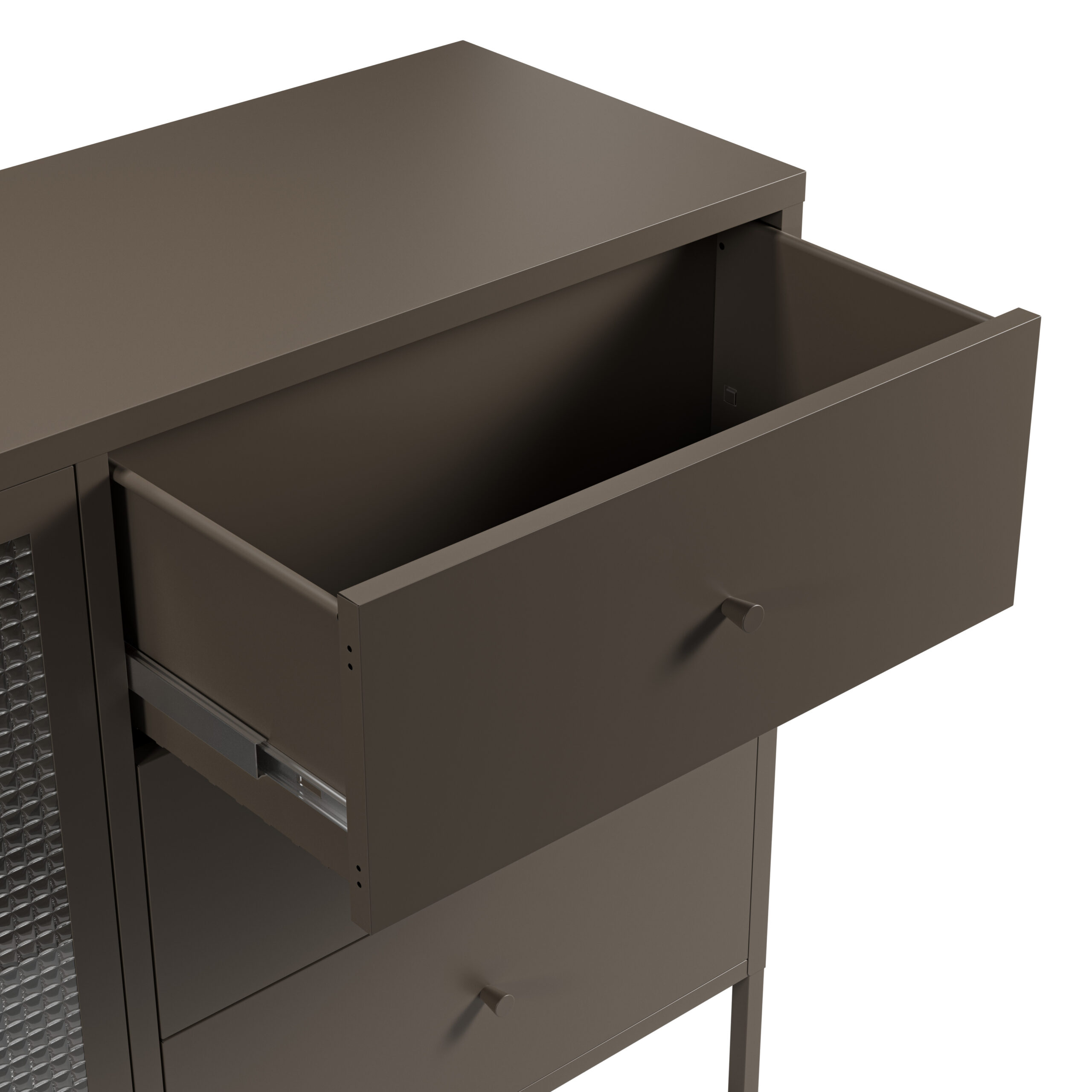 APARADOR LAYNA 2P3C 140CM MOCA PUERTA CRISTAL - Imagen 5