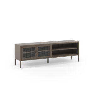 MUEBLE TV LAYNA 2P2H 160CM MOCA PUERTA CRISTAL