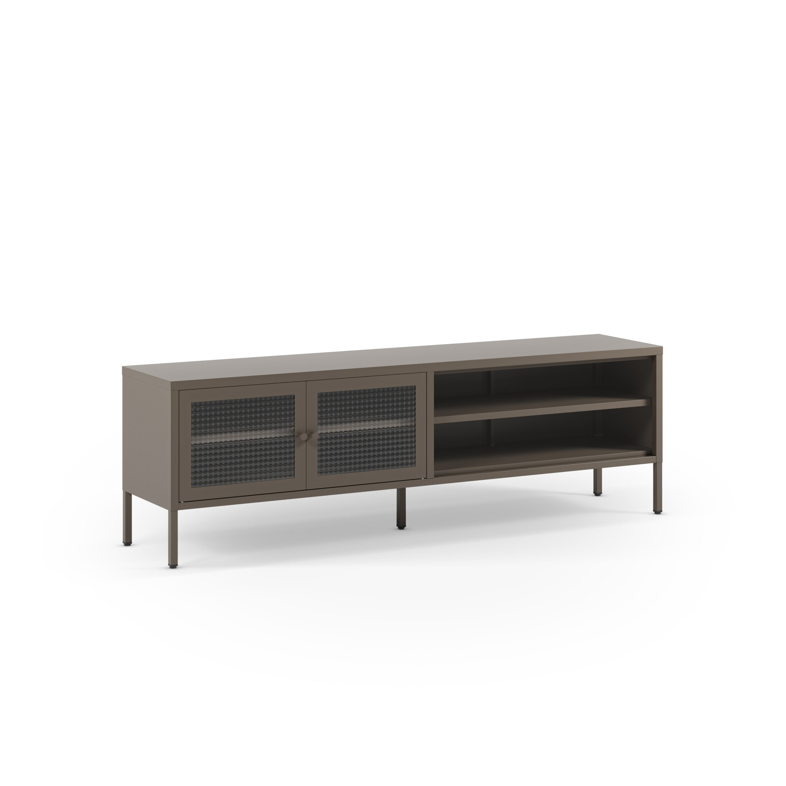 MUEBLE TV LAYNA 2P2H 160CM MOCA PUERTA CRISTAL