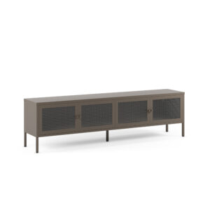 MUEBLE TV LAYNA 4P 160CM MOCA PUERTA CRISTAL