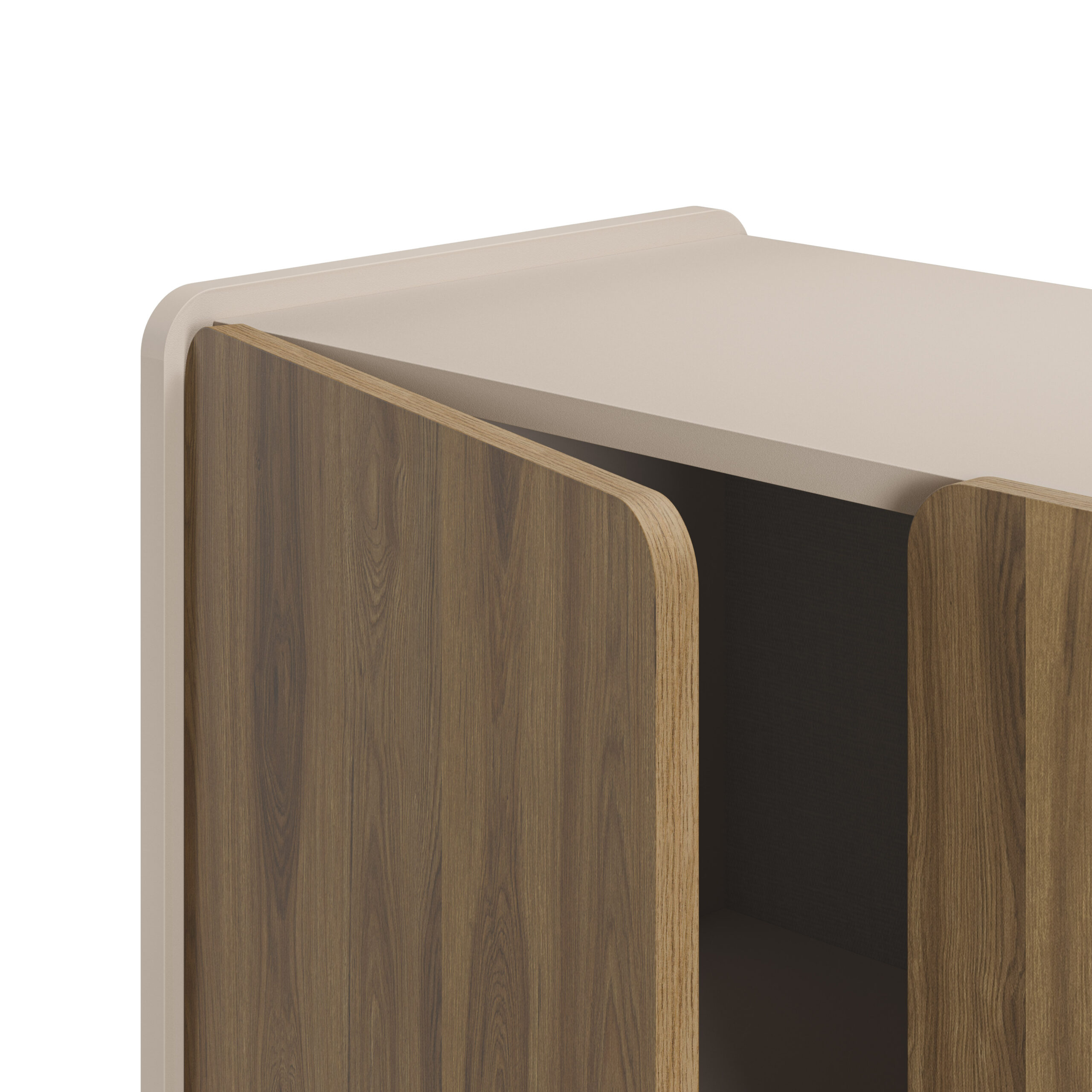 MUEBL.AUX. ALTO BOUCLEON 2P CREMA/ROBLE-UD - Imagen 5