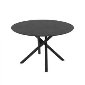 MESA REDONDA BRIANA 120CM NEGRO YOSUN PATA METAL