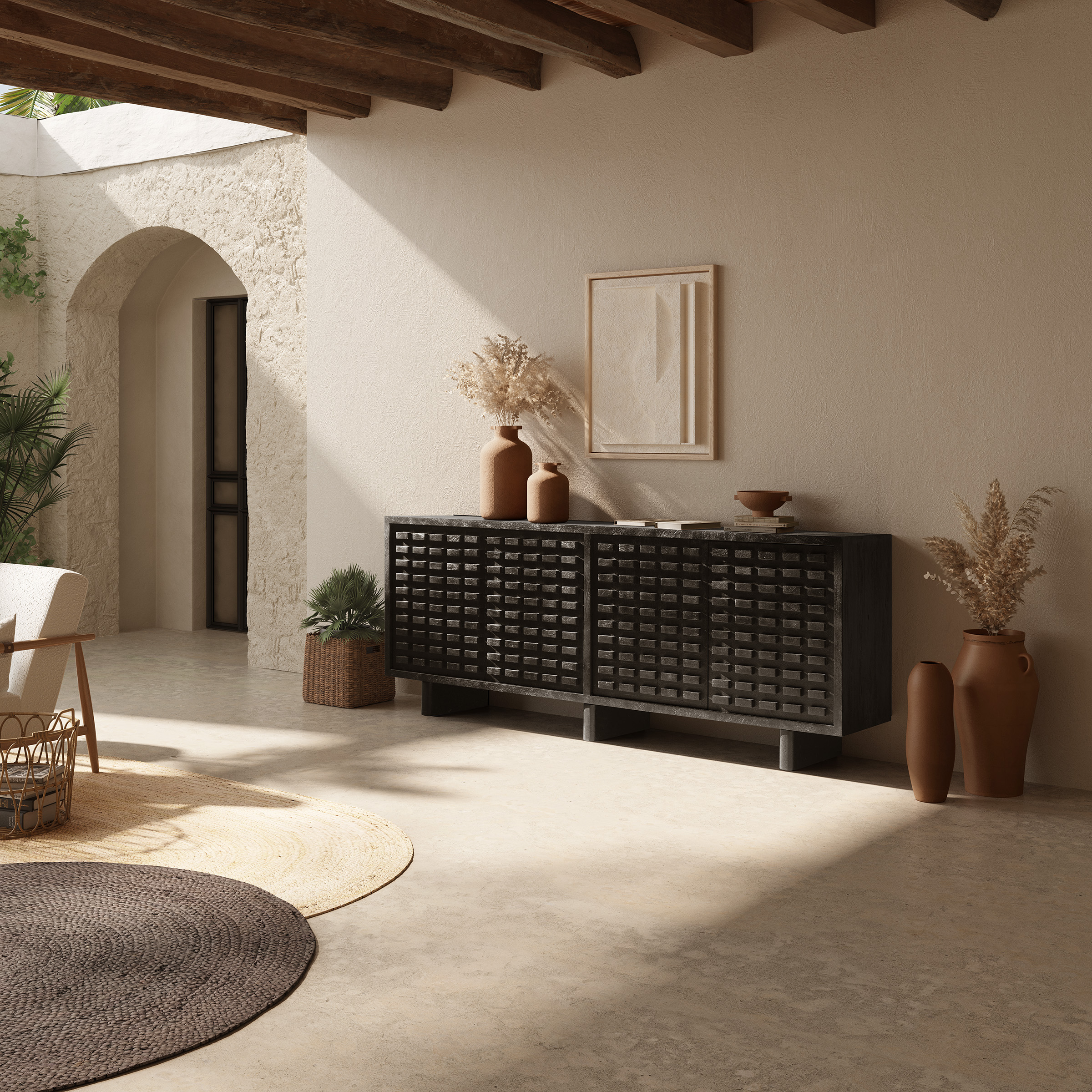 APARADOR INAYA 200CM NEGRO - Imagen 2