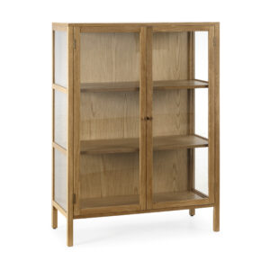 VITRINA CECI 2P ROBLE PUERTA CRISTAL