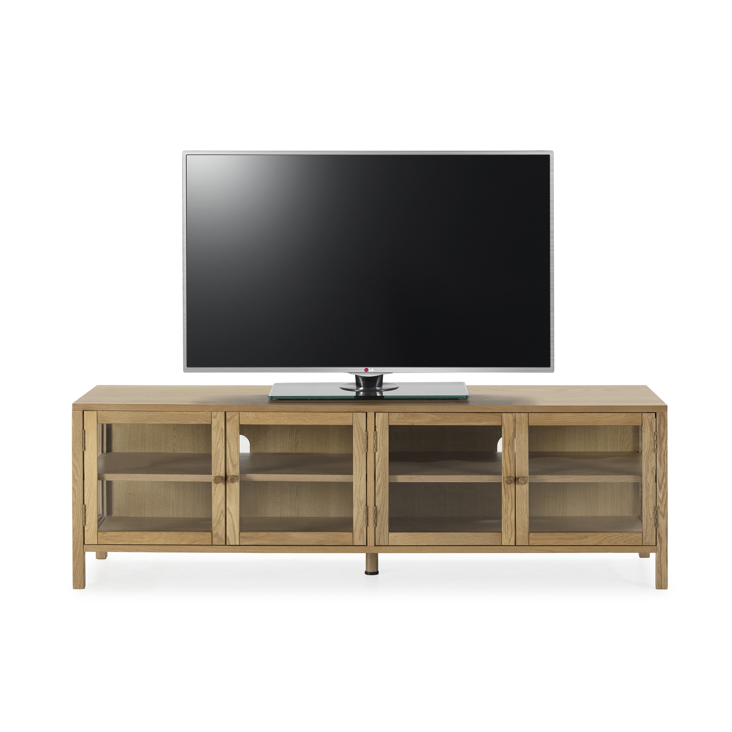 MUEBLE TV CECI 4P 160CM ROBLE PUERTA CRISTAL - Imagen 6