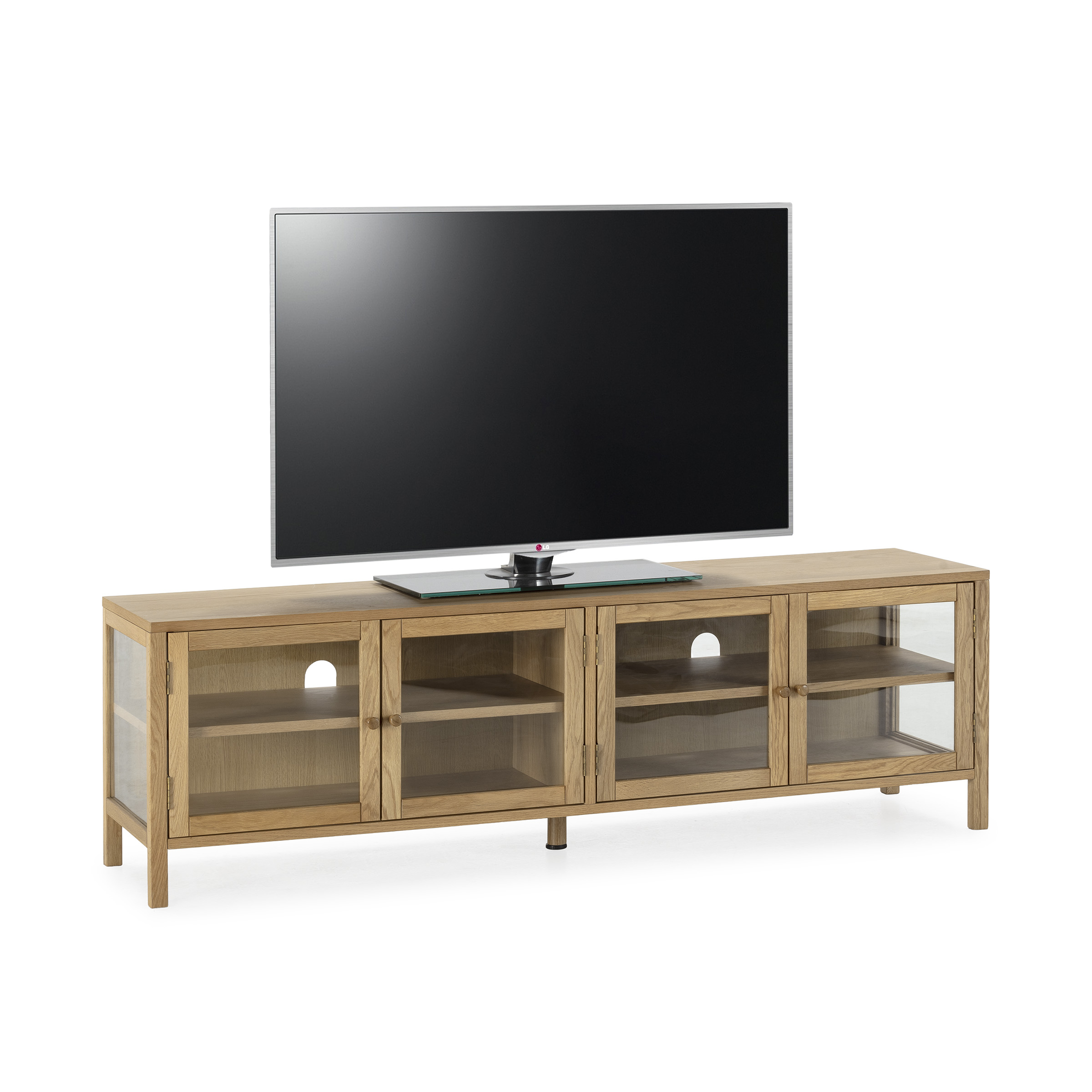 MUEBLE TV CECI 4P 160CM ROBLE PUERTA CRISTAL - Imagen 9