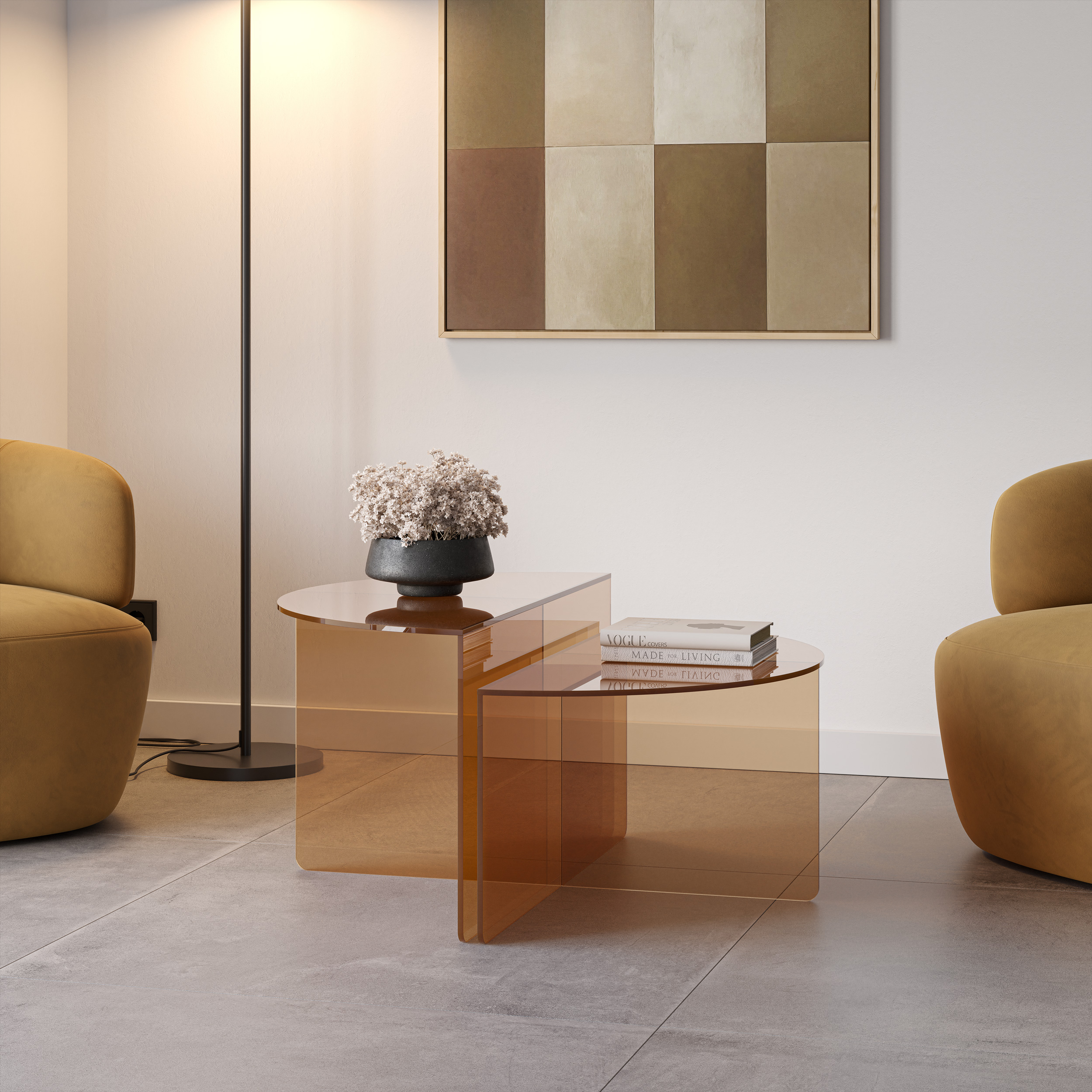 SET 2 MESAS CENTRO VELTA MARRON - Imagen 2