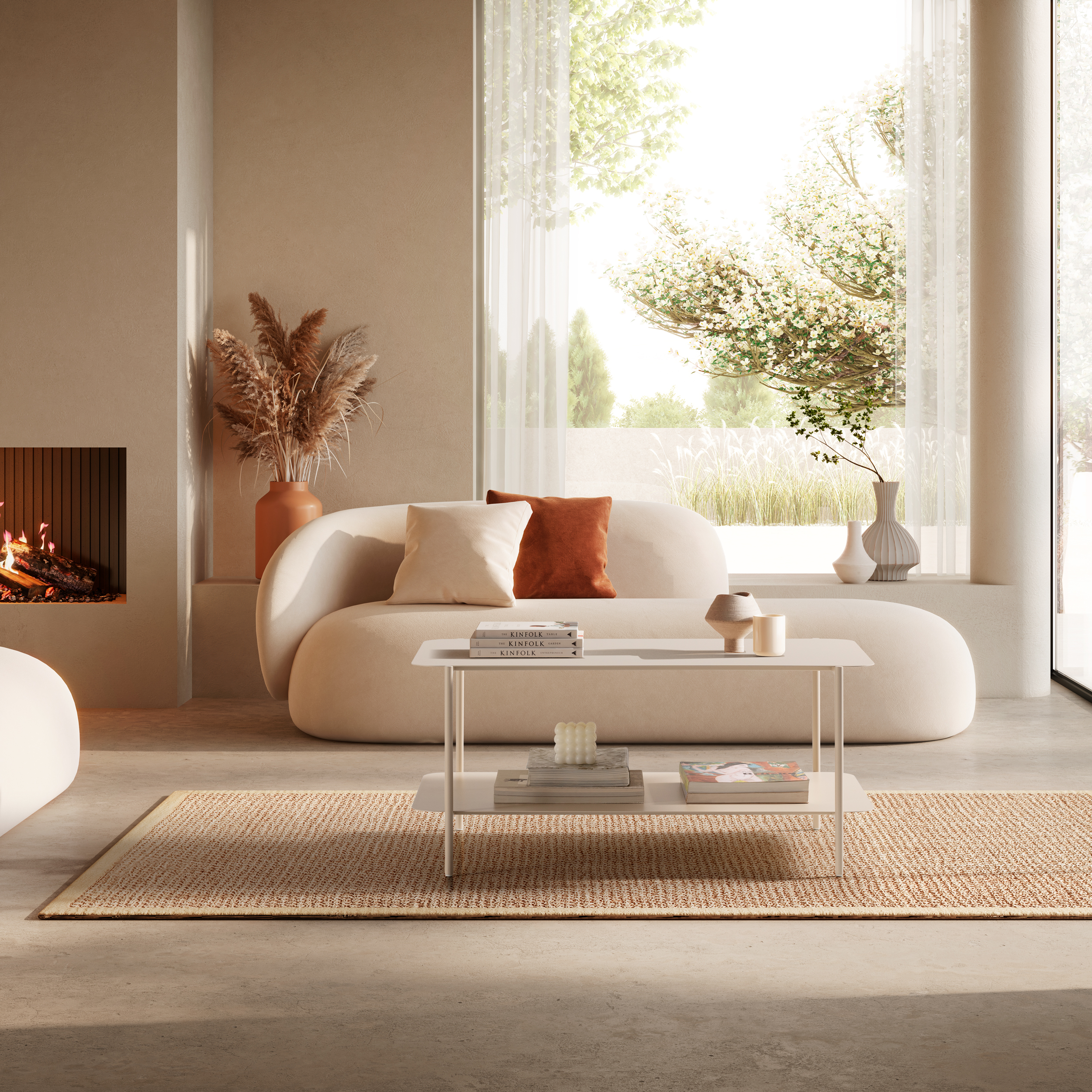 MESA CENTRO RECT. BEATRIX CREMA - Imagen 2