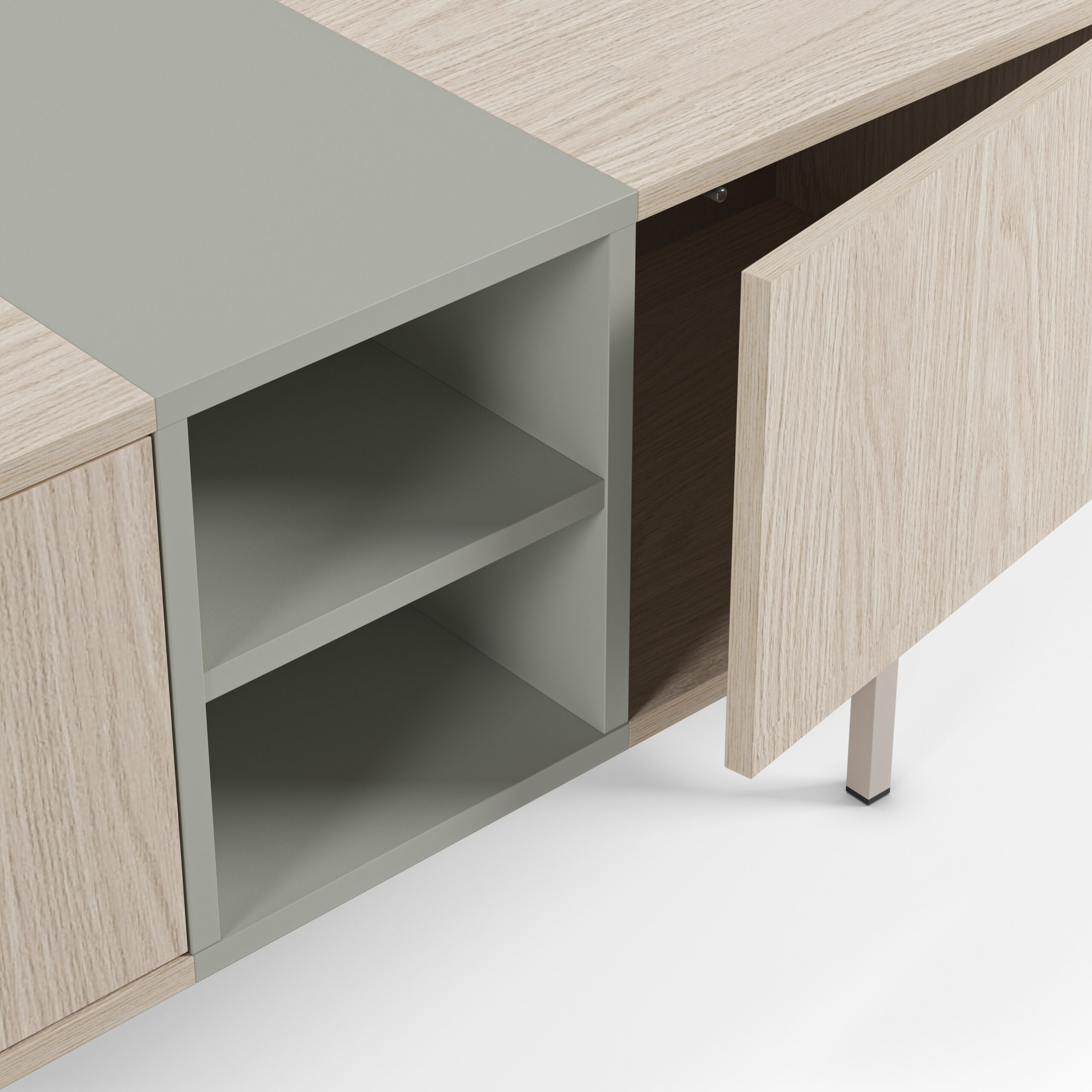 MUEBLE TV THEA 3P2H 180CM PUSULA/VERDE PIE CREMA - Imagen 4