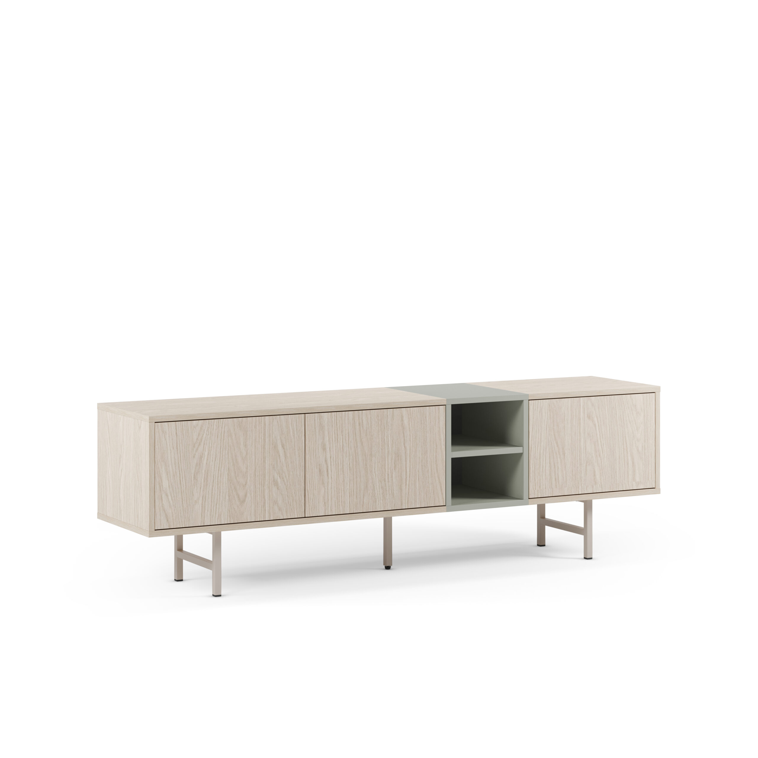 MUEBLE TV THEA 3P2H 180CM PUSULA/VERDE PIE CREMA