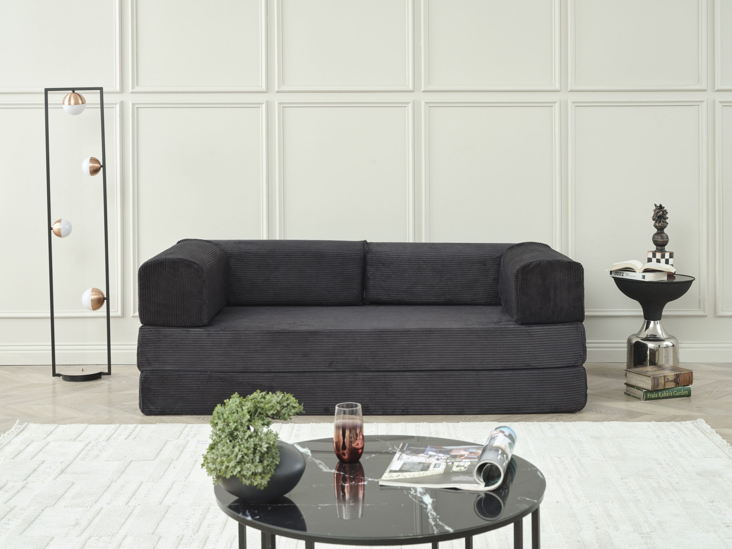 SOFA CAMA AGNES 90X200 NEGRO - Imagen 2