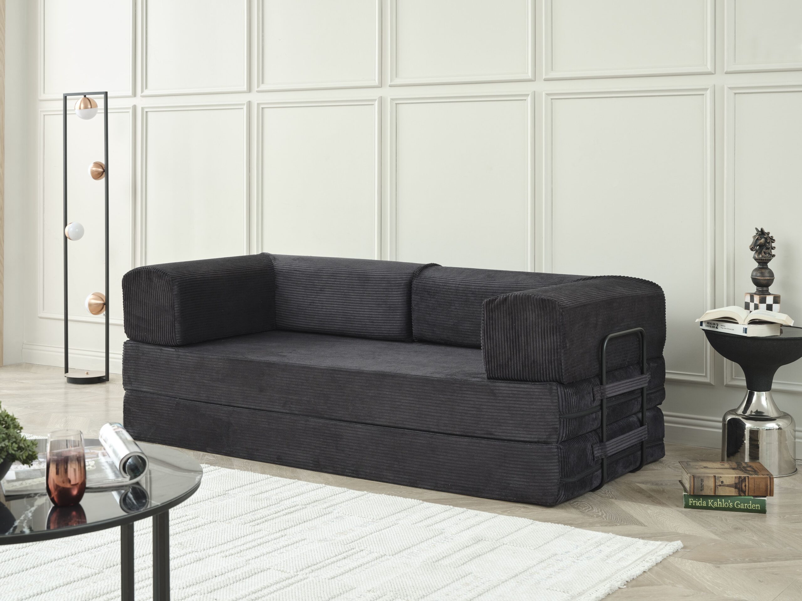 SOFA CAMA AGNES 90X200 NEGRO - Imagen 3