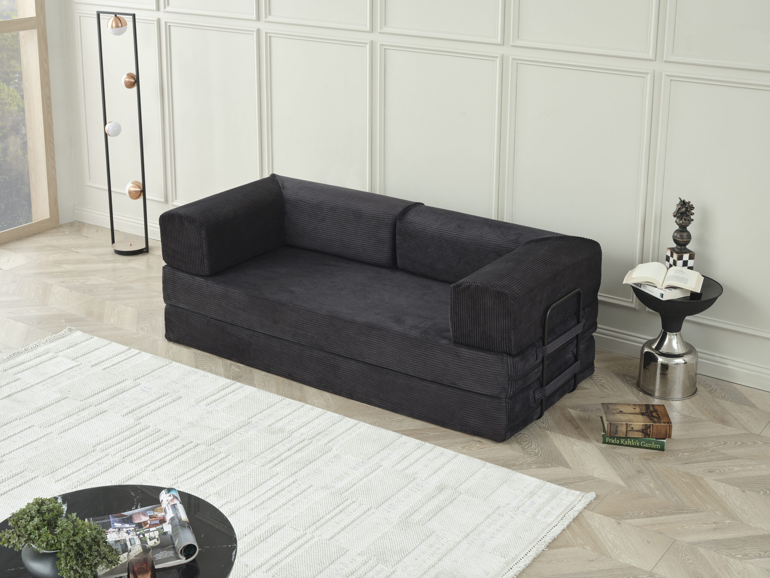 SOFA CAMA AGNES 90X200 NEGRO - Imagen 5