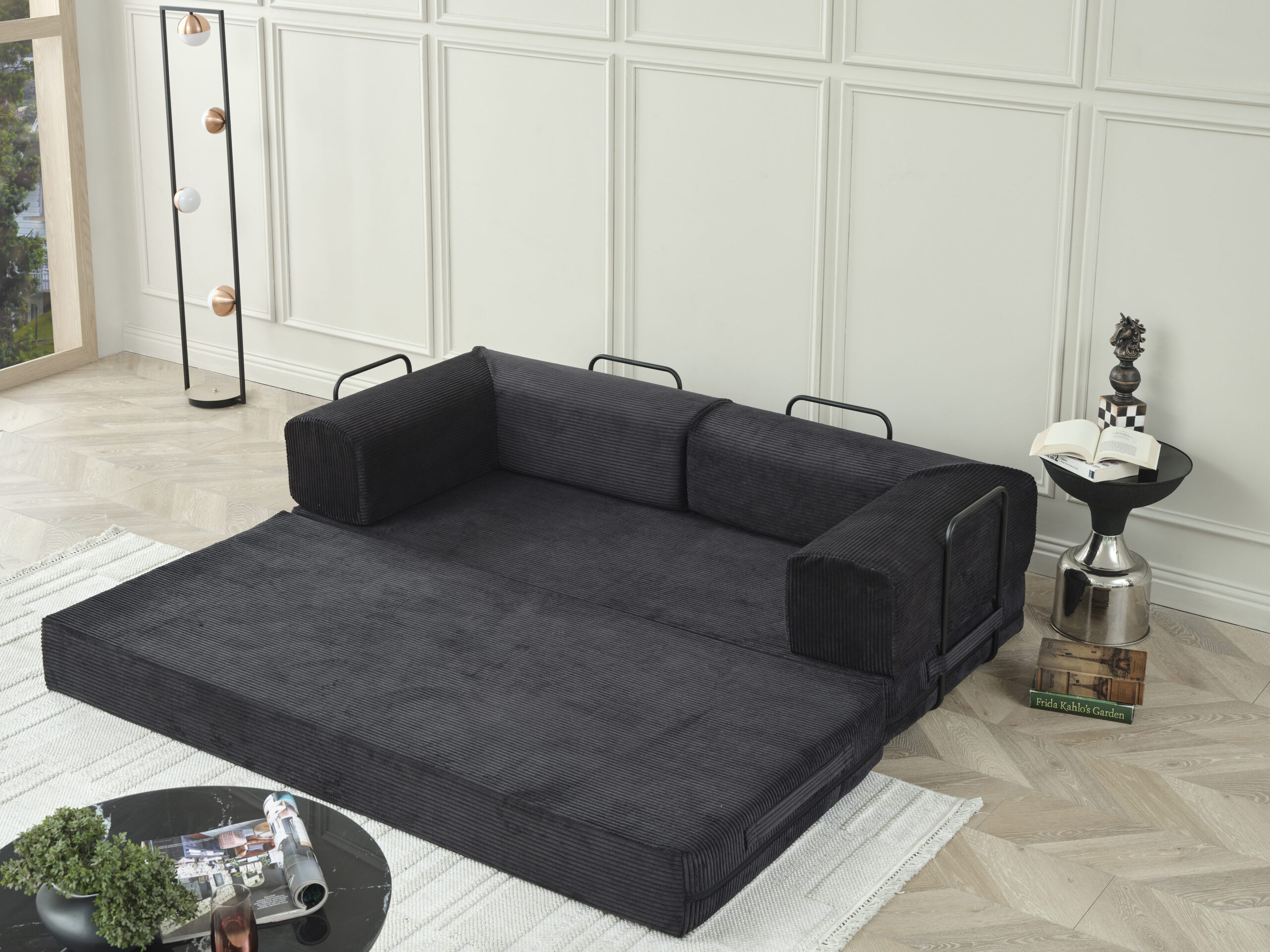 SOFA CAMA AGNES 90X200 NEGRO - Imagen 6