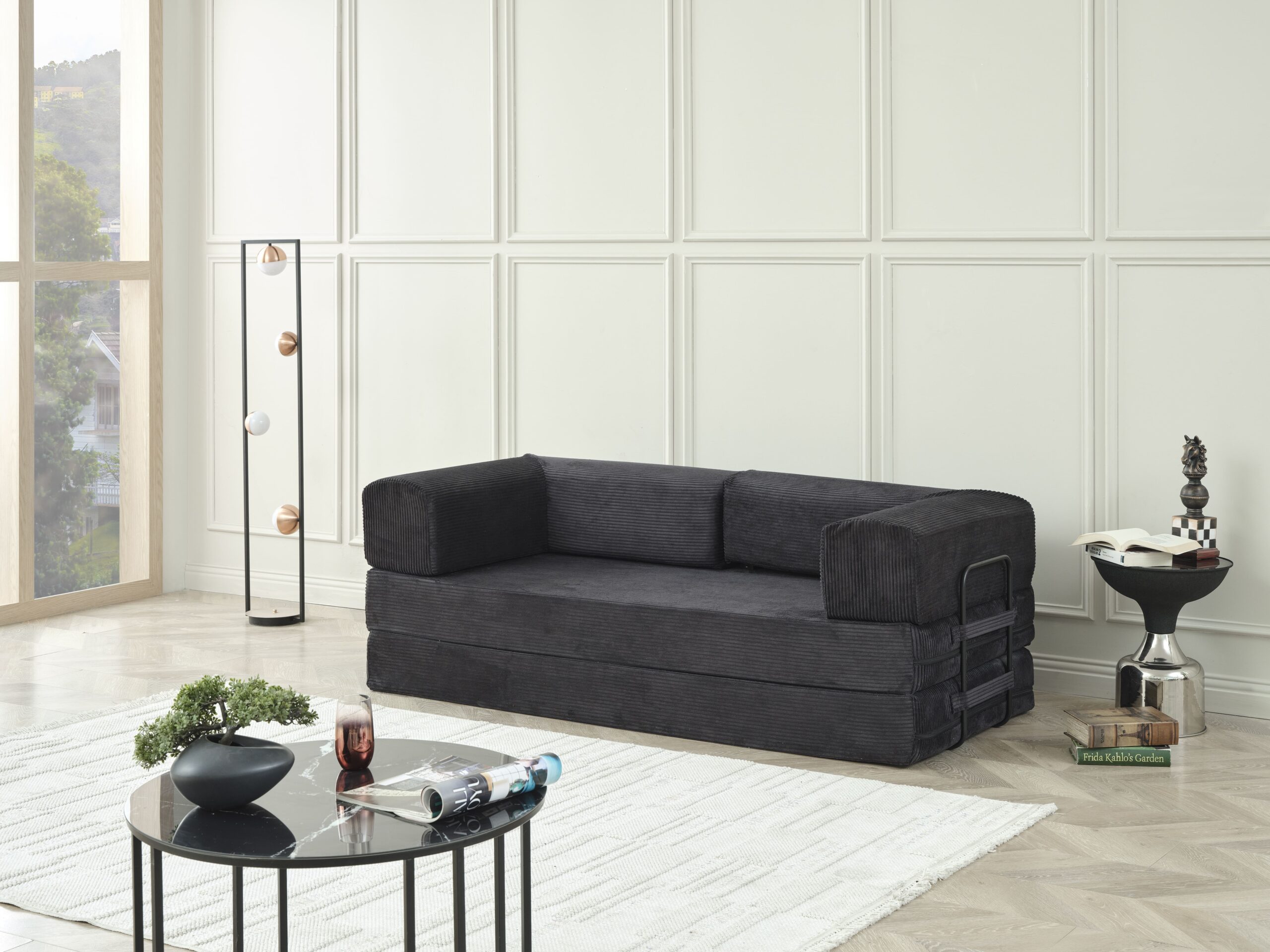 SOFA CAMA AGNES 90X200 NEGRO - Imagen 9