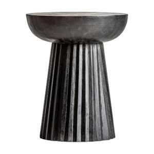 Mesa auxiliar Plissé wood de estilo contemporáneo fabricado en madera de mango en color negro.