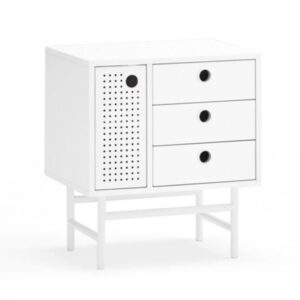 Mesita de noche rectangular de MDF con cajones