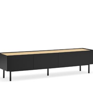 Mueble TV de chapada en madera con puertas con cajones