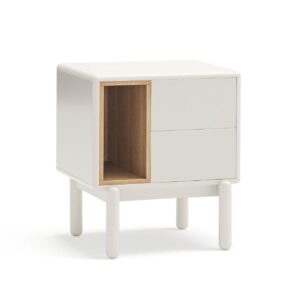 Mesita de noche rectangular de MDF con cajones