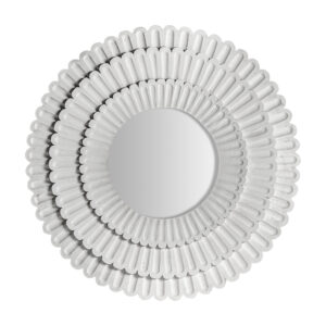 Espejo Jeyere de estilo provenzal fabricado en madera de mango en color blanco combinado con espejo.