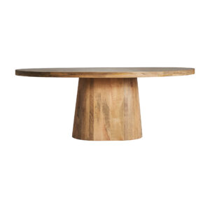 Mesa comedor Mersch de estilo contemporáneo fabricado en madera de mango en color marrón. Producto desmontable.