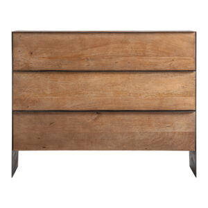Cómoda killeany de estilo industrial fabricado en madera de mango en color marrón combinado con hierro en color negro.