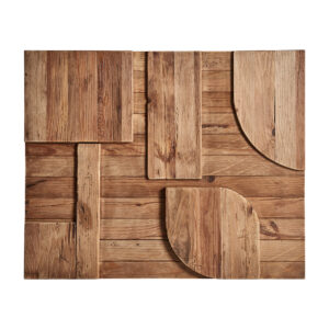 Panel decorativo Crissey de estilo contemporáneo fabricado en madera de pino reciclado en color marrón.