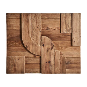 Panel decorativo Crissey de estilo contemporáneo fabricado en madera de pino reciclado en color marrón.